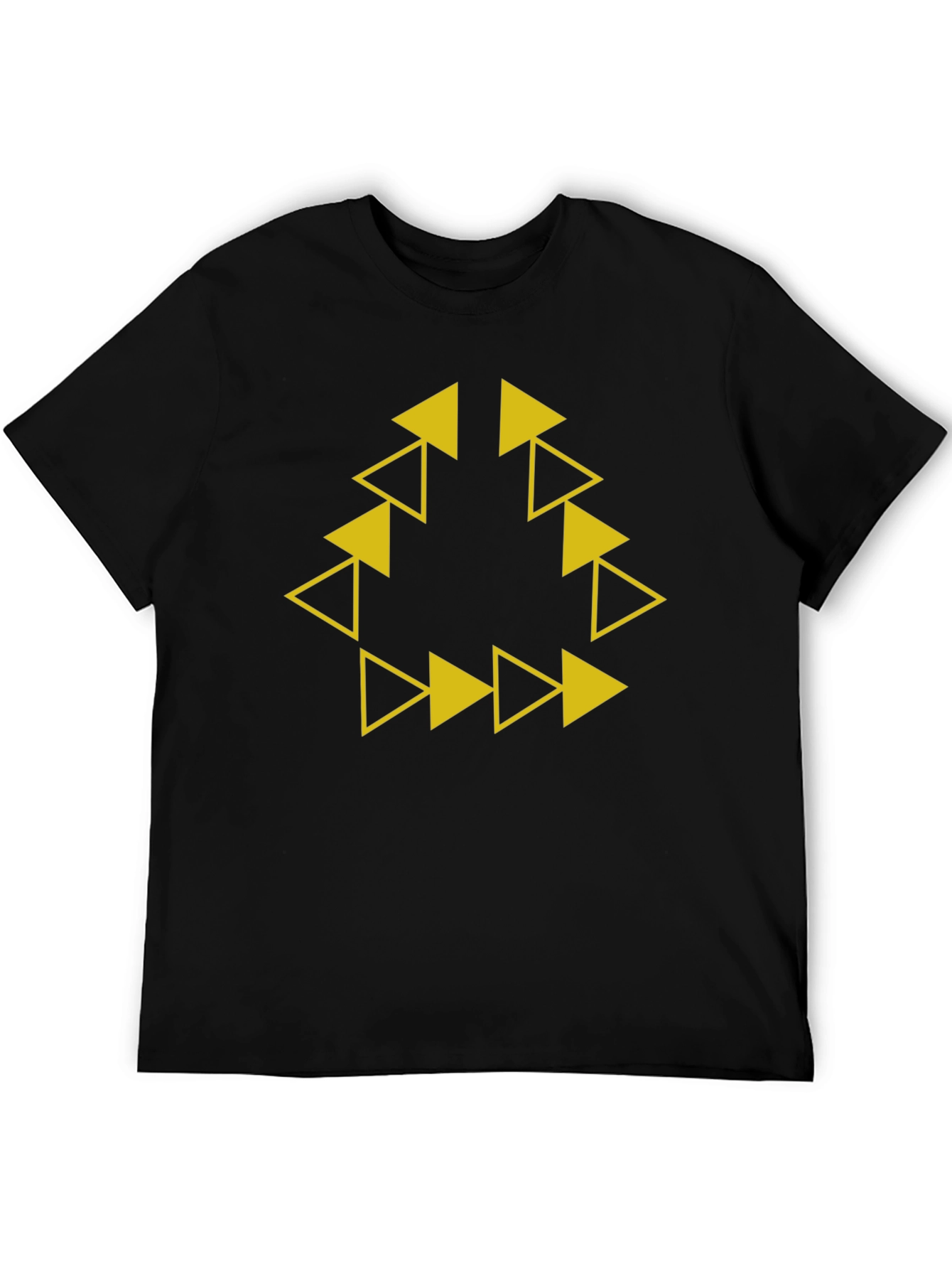 Geometric Triangle Arrow Black T-Shirt