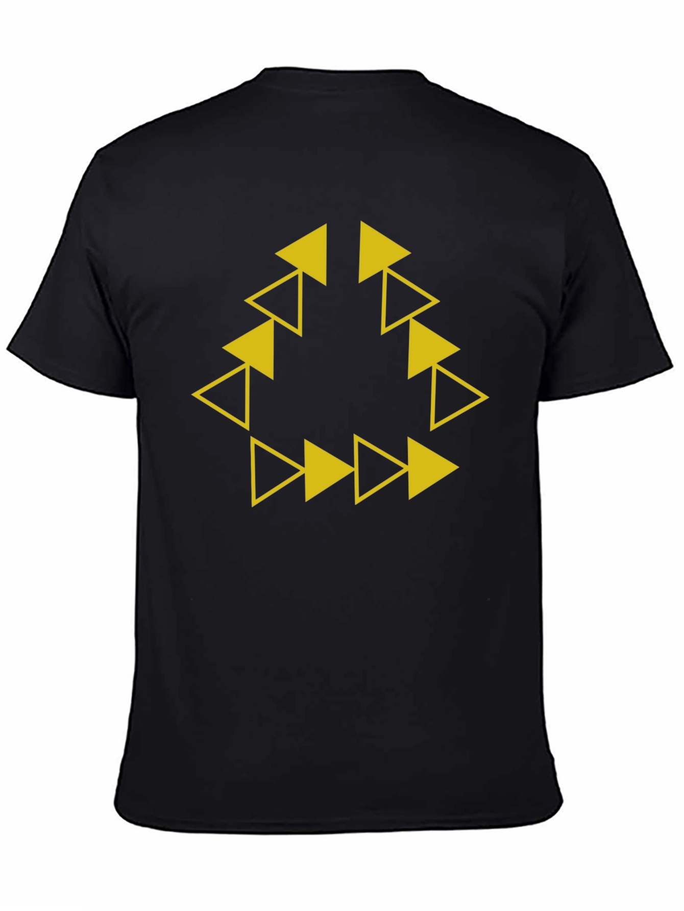 Geometric Triangle Arrow Black T-Shirt