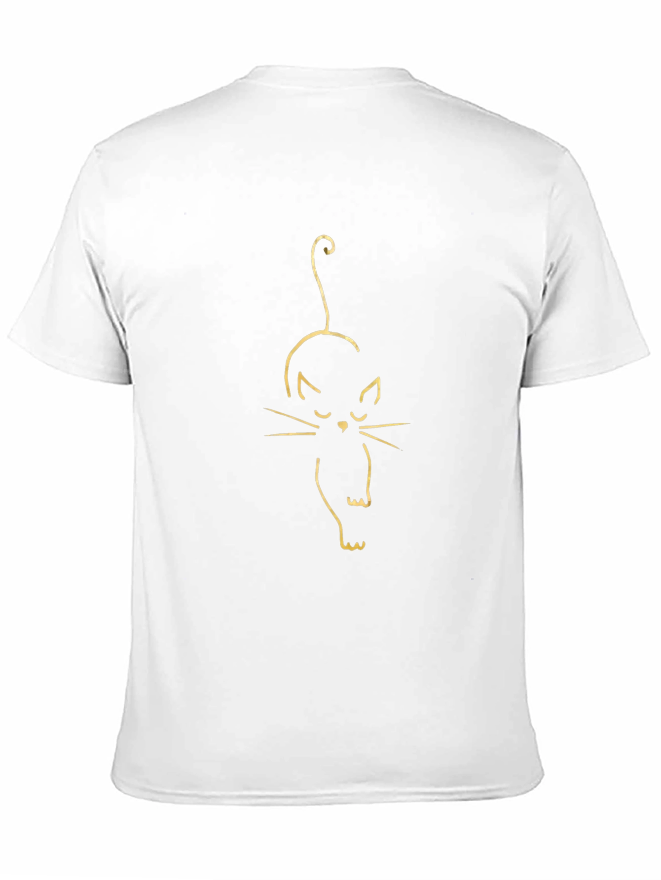 Black T-Shirt with Cat Outline Design