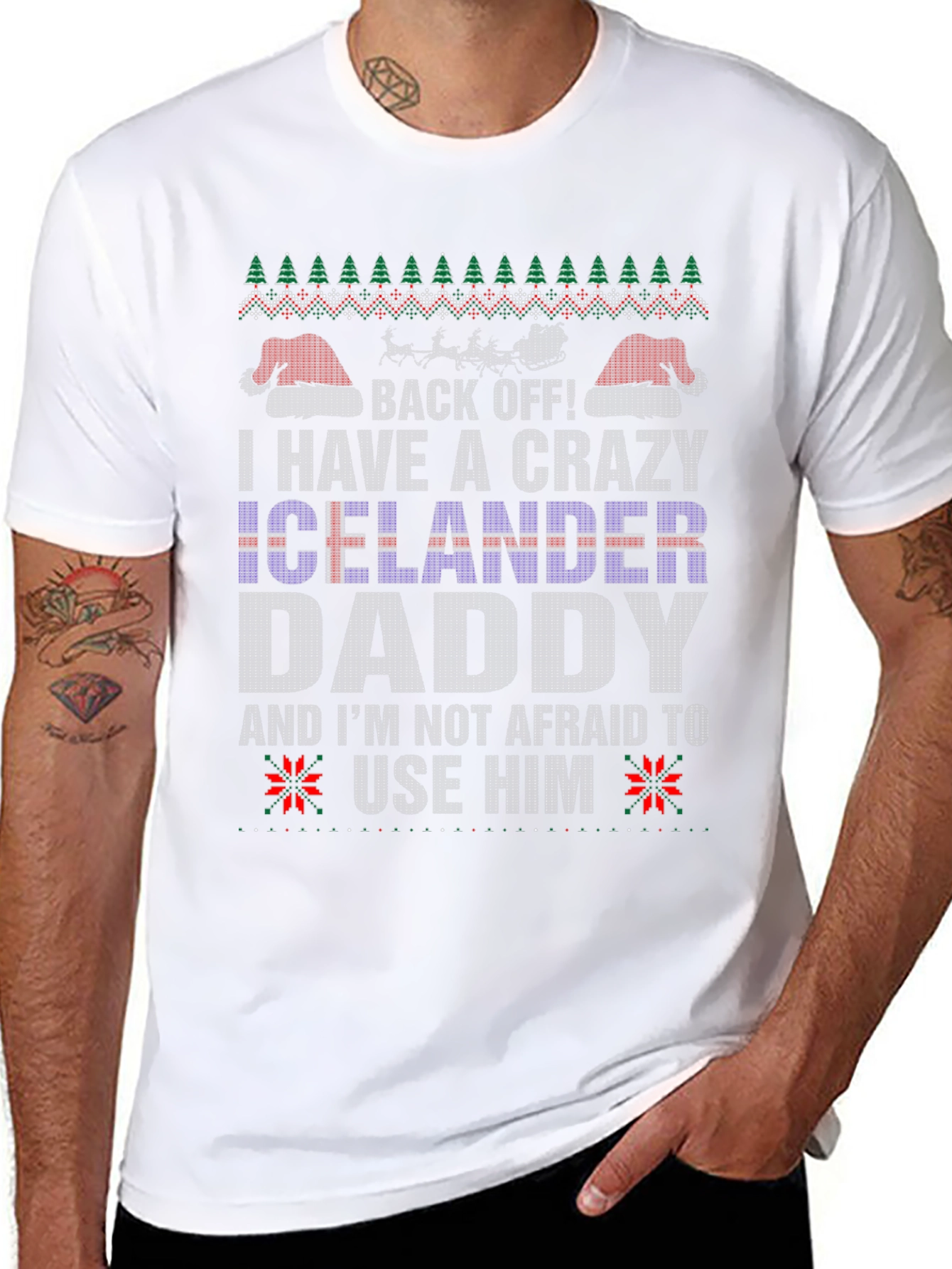 Crazy Icelander Daddy Christmas T-Shirt