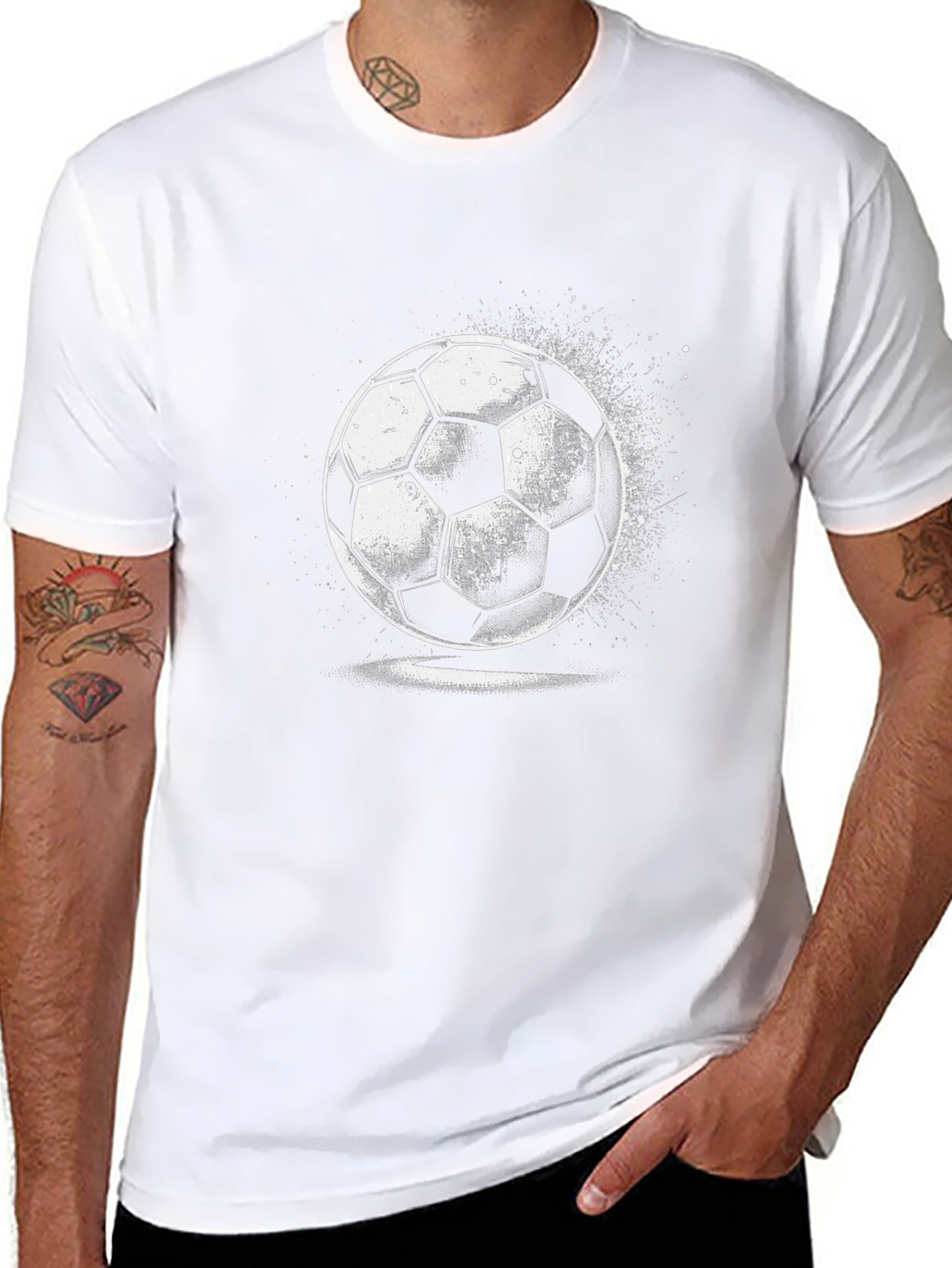 Mens Black Soccer Ball Graphic T-Shirt