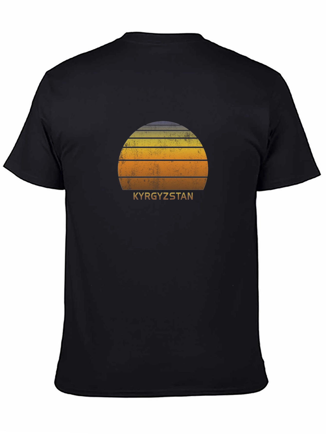 Kyrgyzstan Sunset Graphic Tee - Retro Travel Shirt