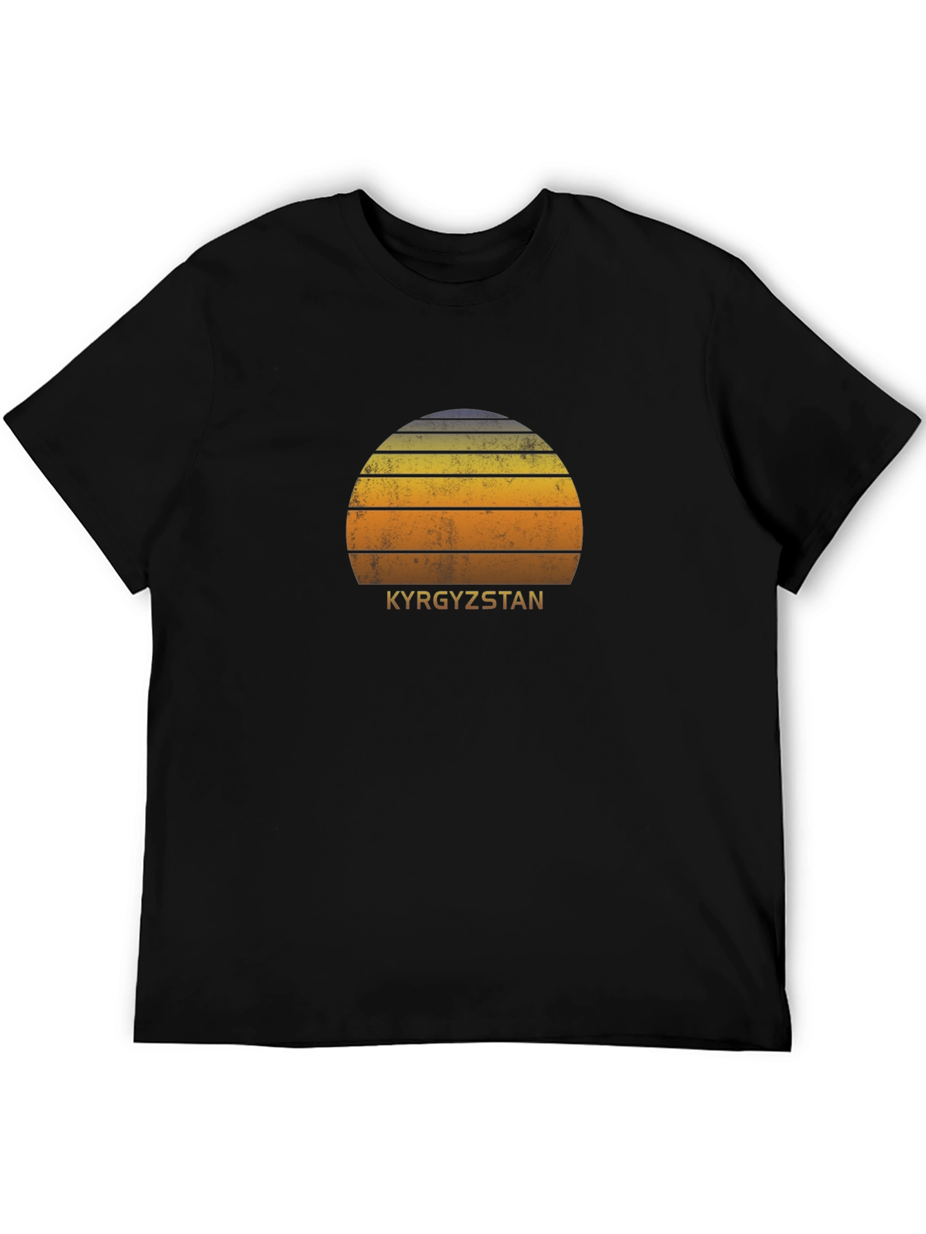 Kyrgyzstan Sunset Graphic Tee - Retro Travel Shirt