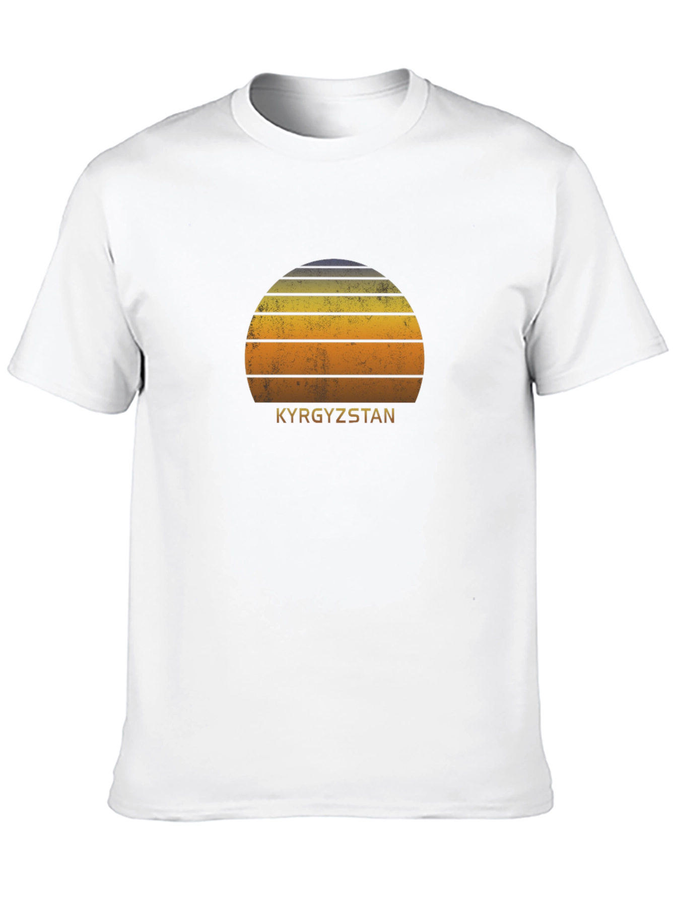Kyrgyzstan Sunset Graphic Tee - Retro Travel Shirt