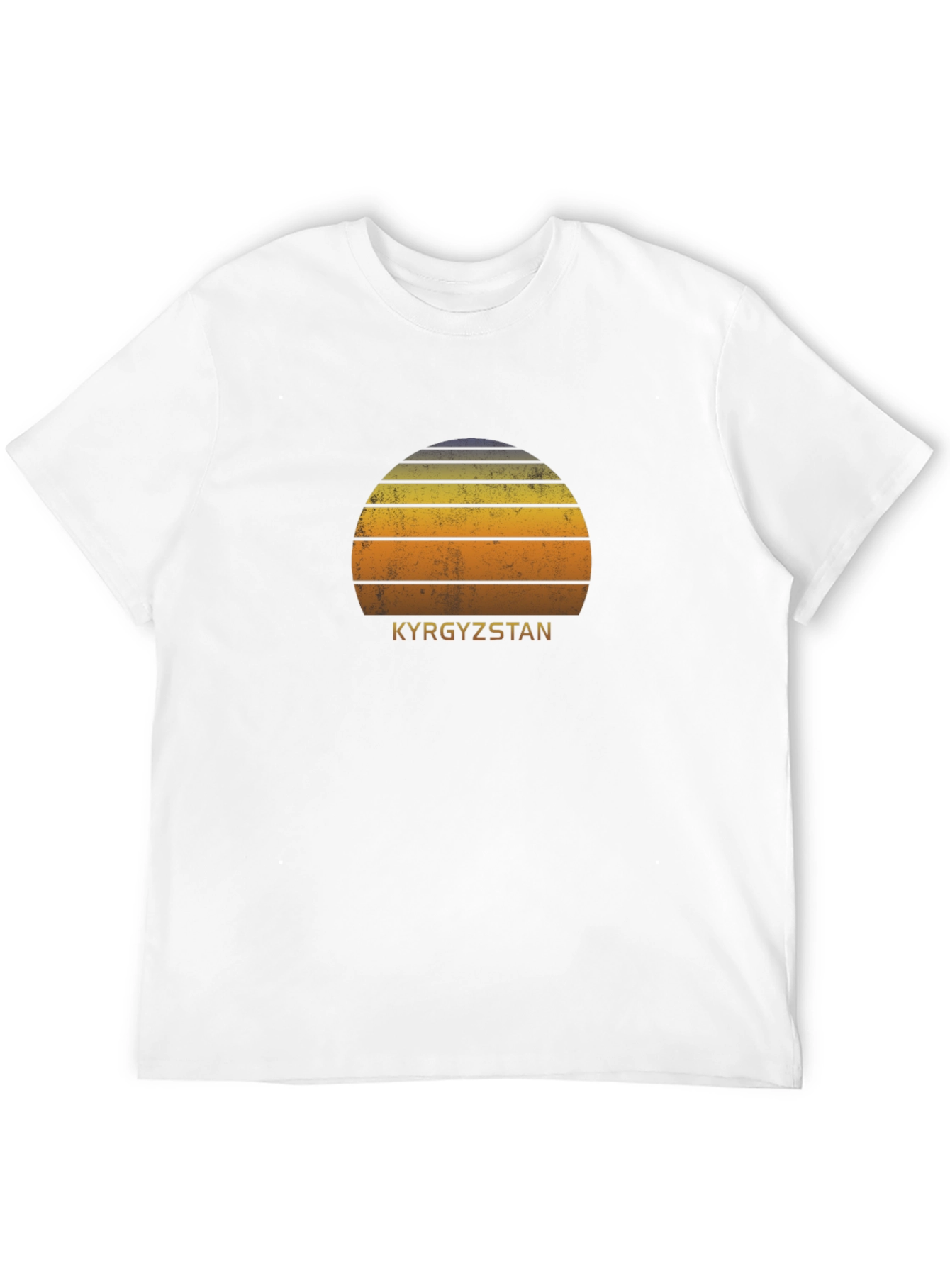 Kyrgyzstan Sunset Graphic Tee - Retro Travel Shirt
