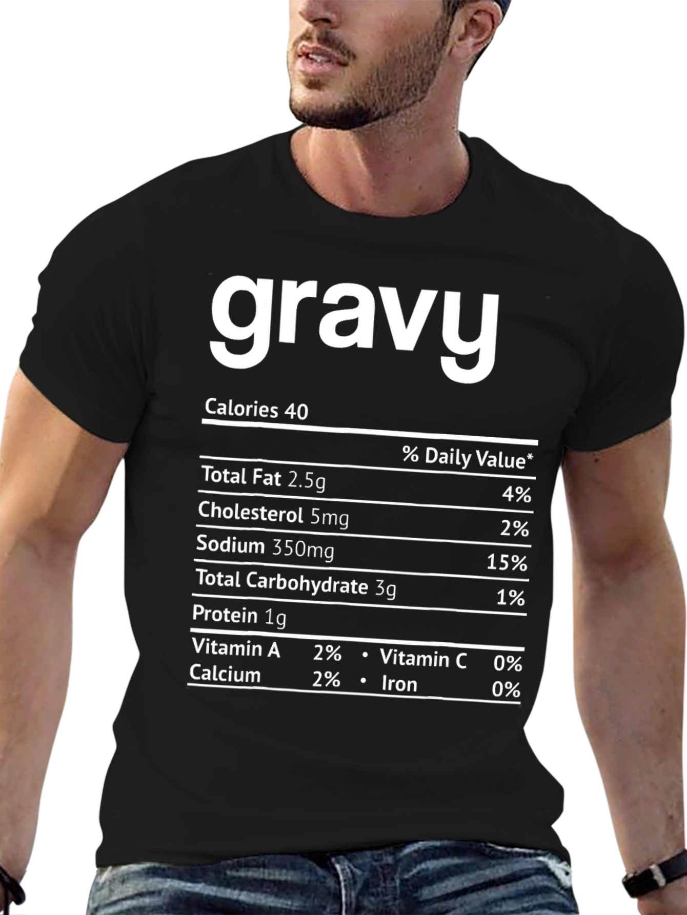 Funny Gravy Nutrition Facts T-Shirt Thanksgiving Tee