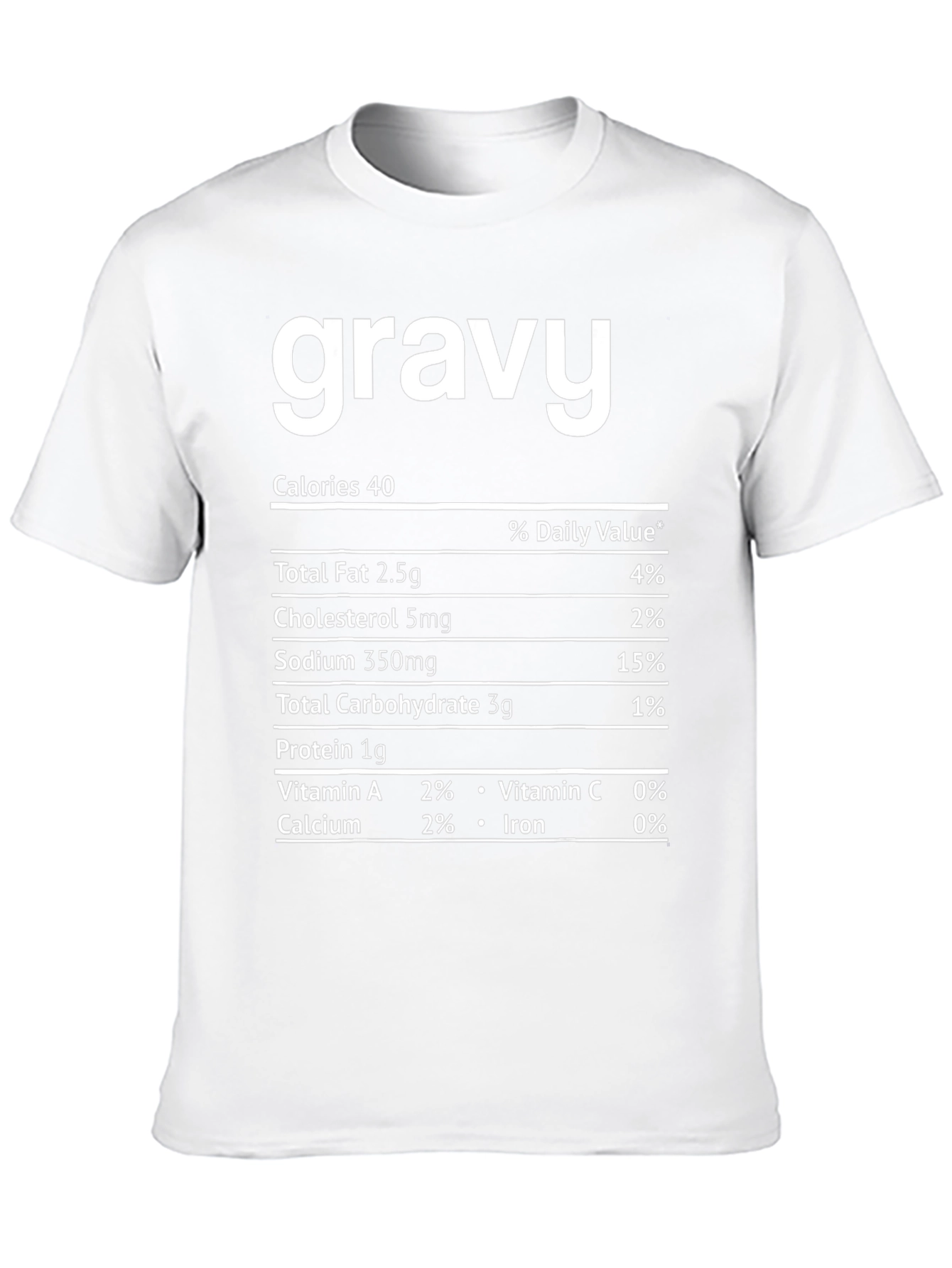 Funny Gravy Nutrition Facts T-Shirt Thanksgiving Tee