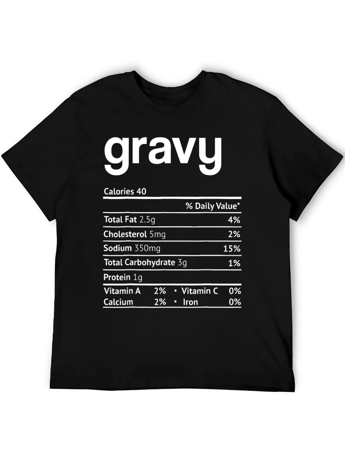Funny Gravy Nutrition Facts T-Shirt Thanksgiving Tee