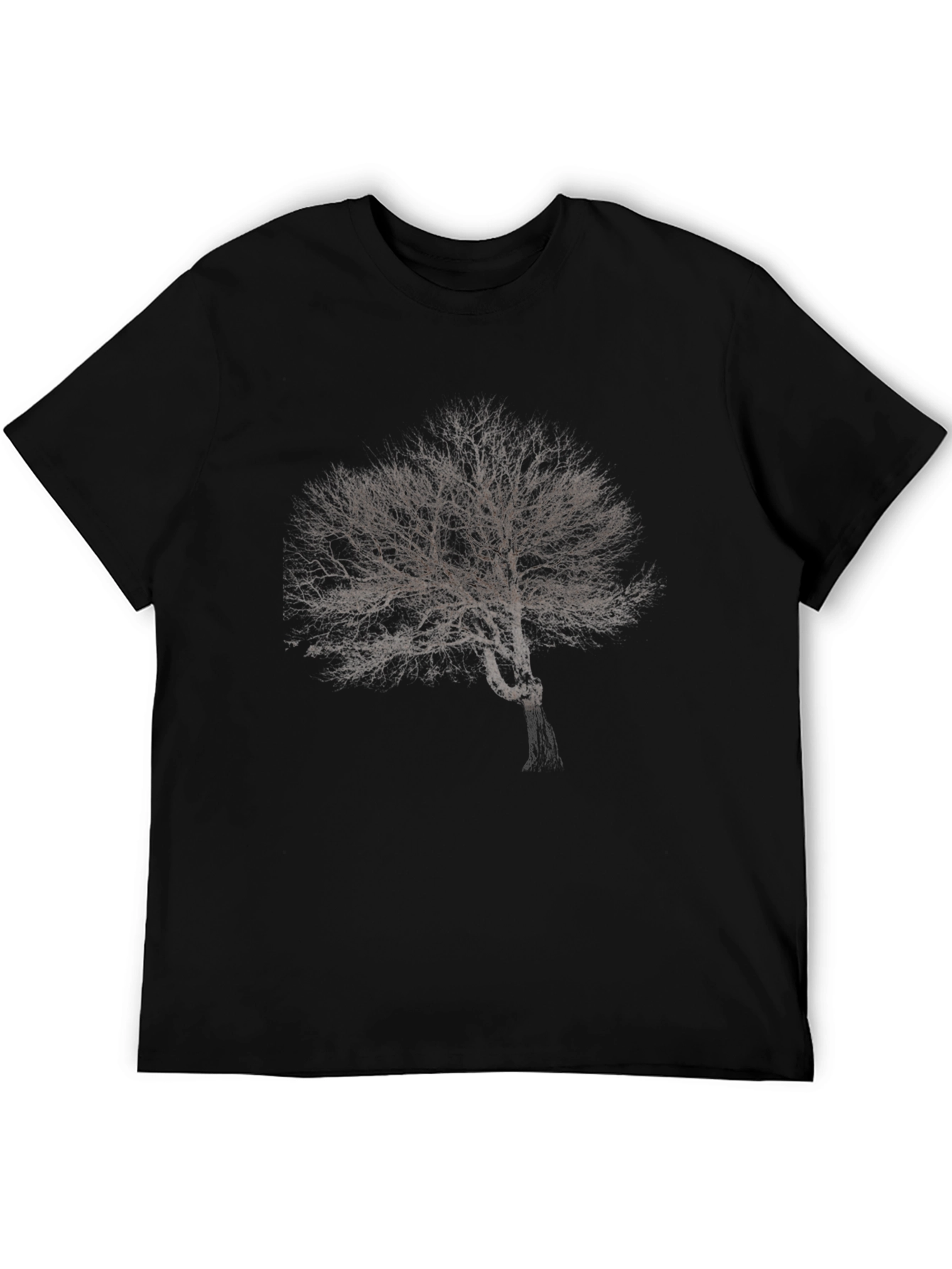 Monochrome Tree Graphic Tee - Modern Style