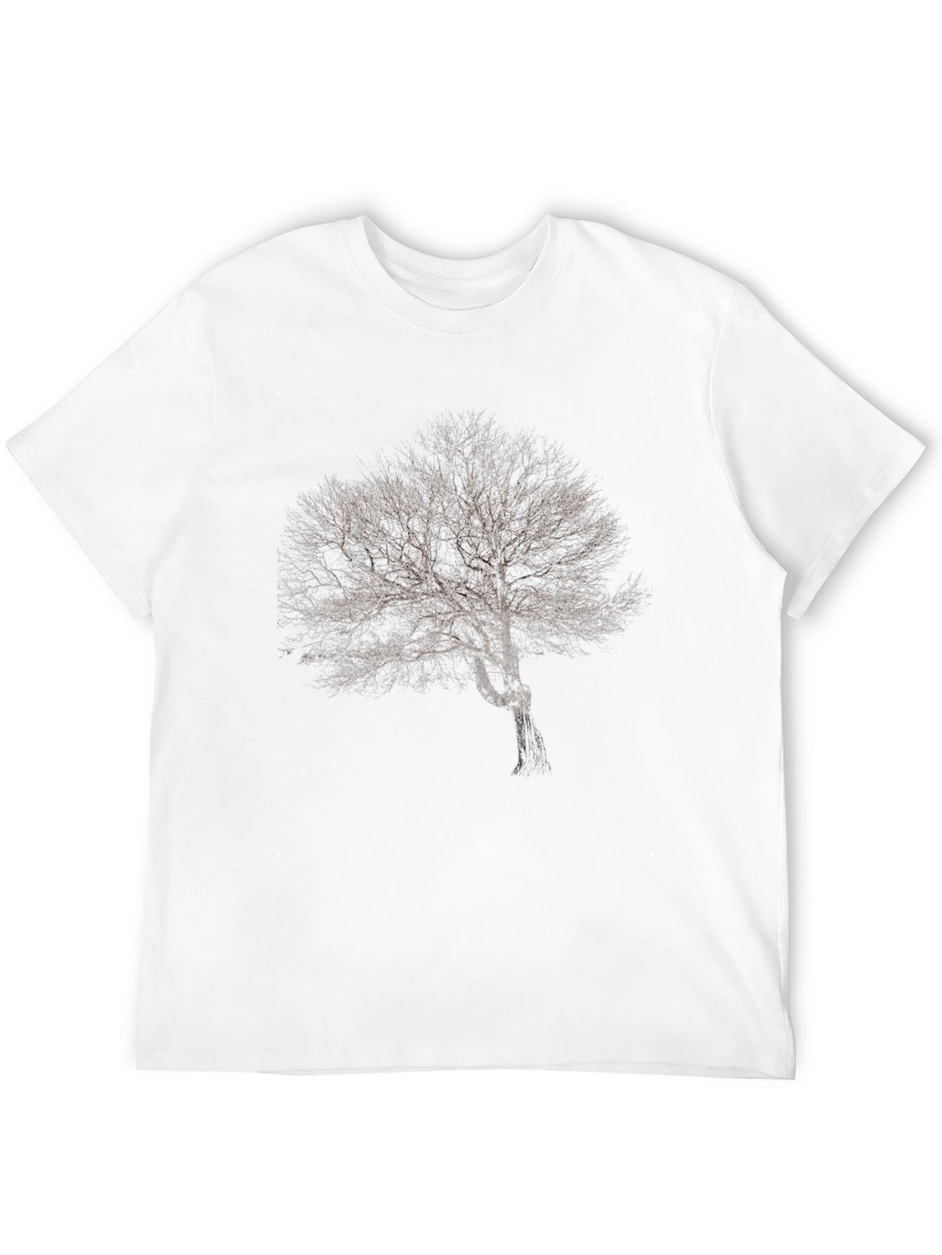 Monochrome Tree Graphic Tee - Modern Style
