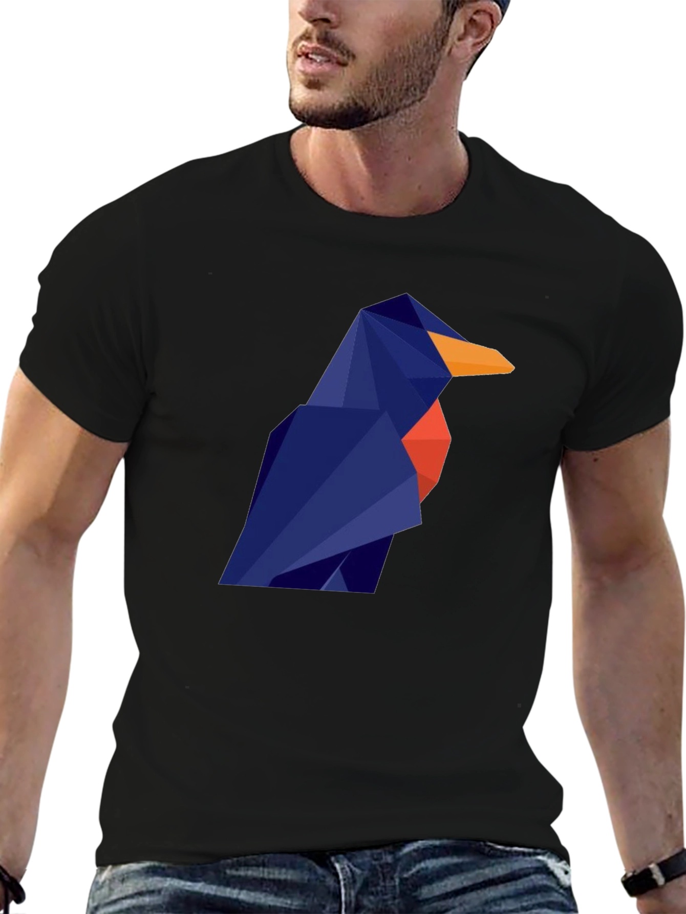 Geometric Bird Graphic Tee - Modern Style
