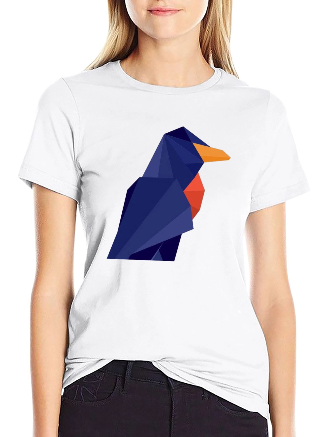 Geometric Bird Graphic Tee - Modern Style