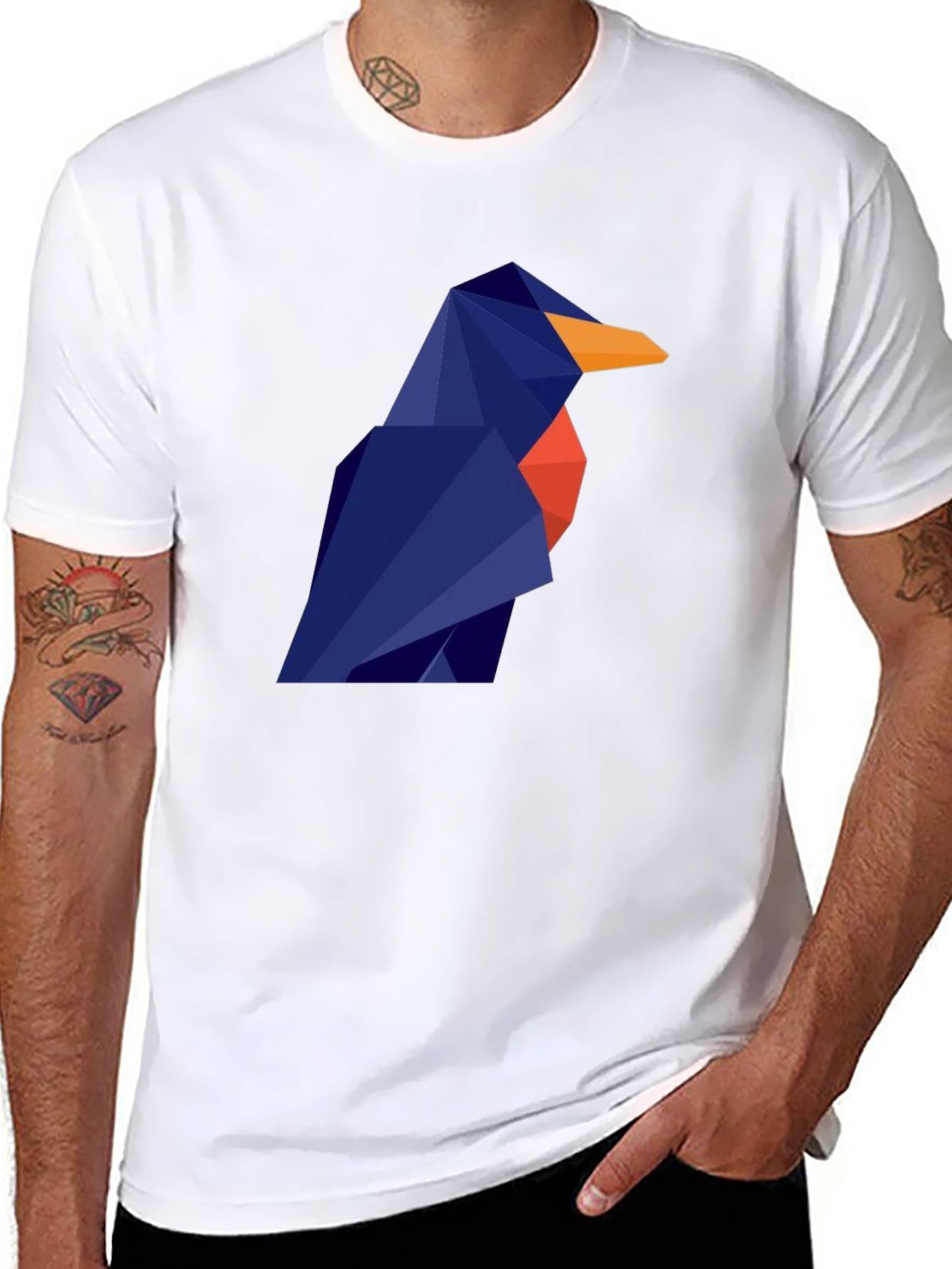 Geometric Bird Graphic Tee - Modern Style