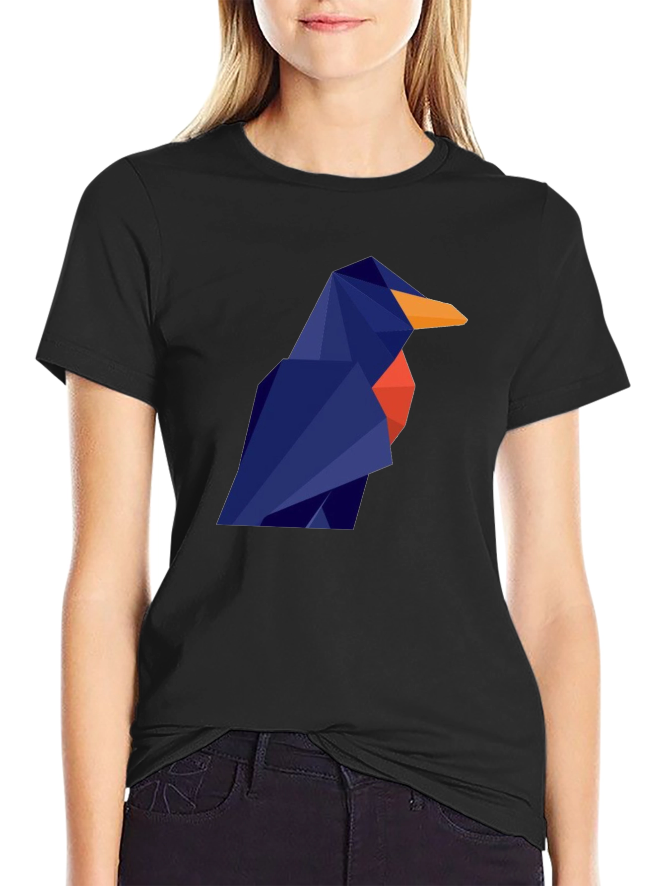 Geometric Bird Graphic Tee - Modern Style