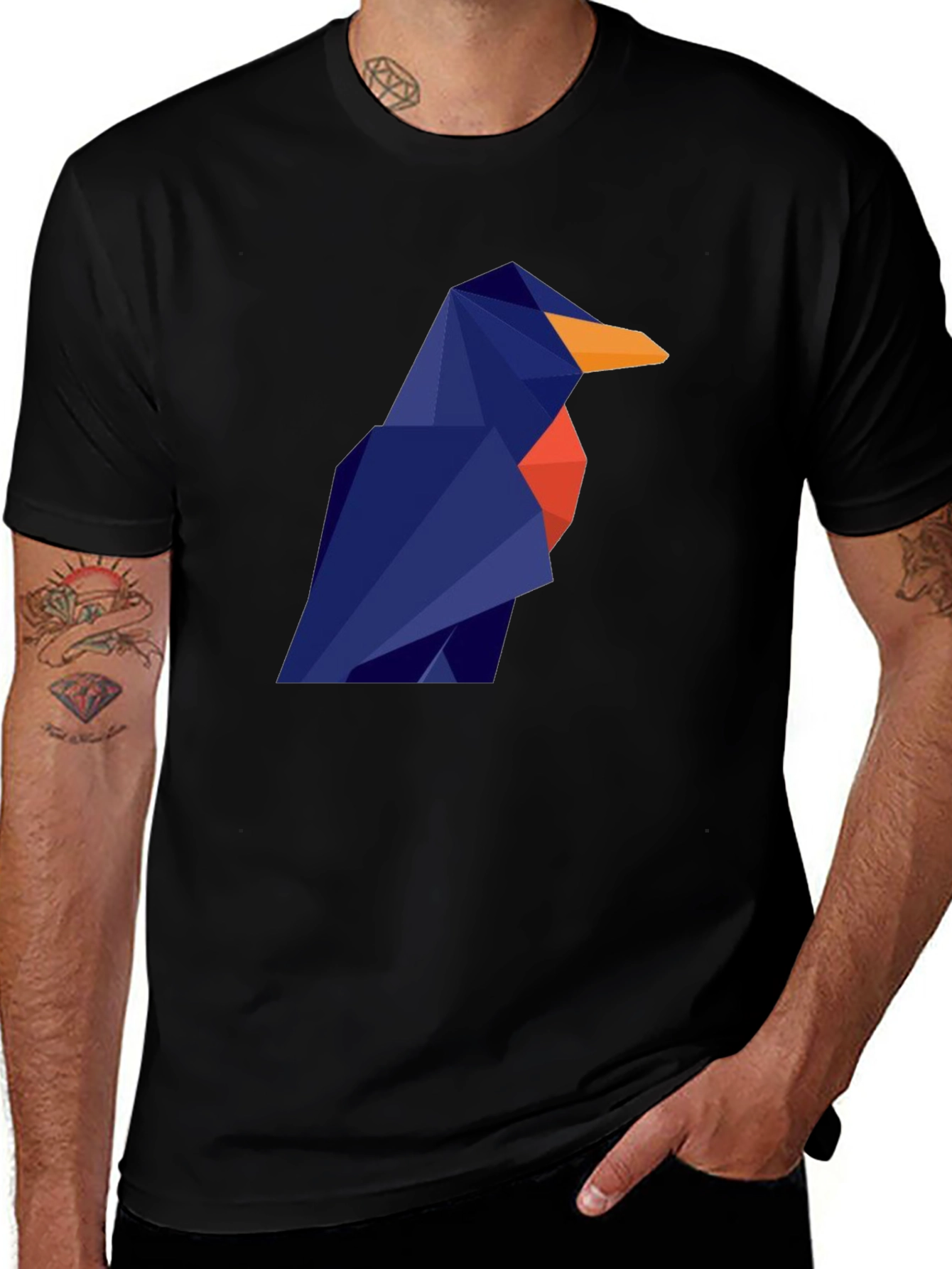 Geometric Bird Graphic Tee - Modern Style