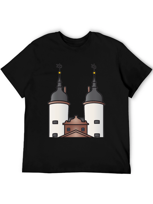 Unique Tower Graphic Black T-Shirt
