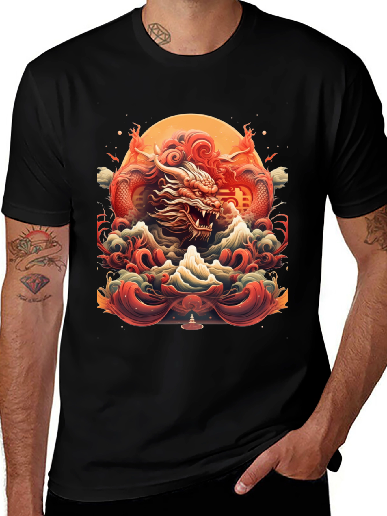 Dragon Graphic Tee - Bold Asian Inspired Design