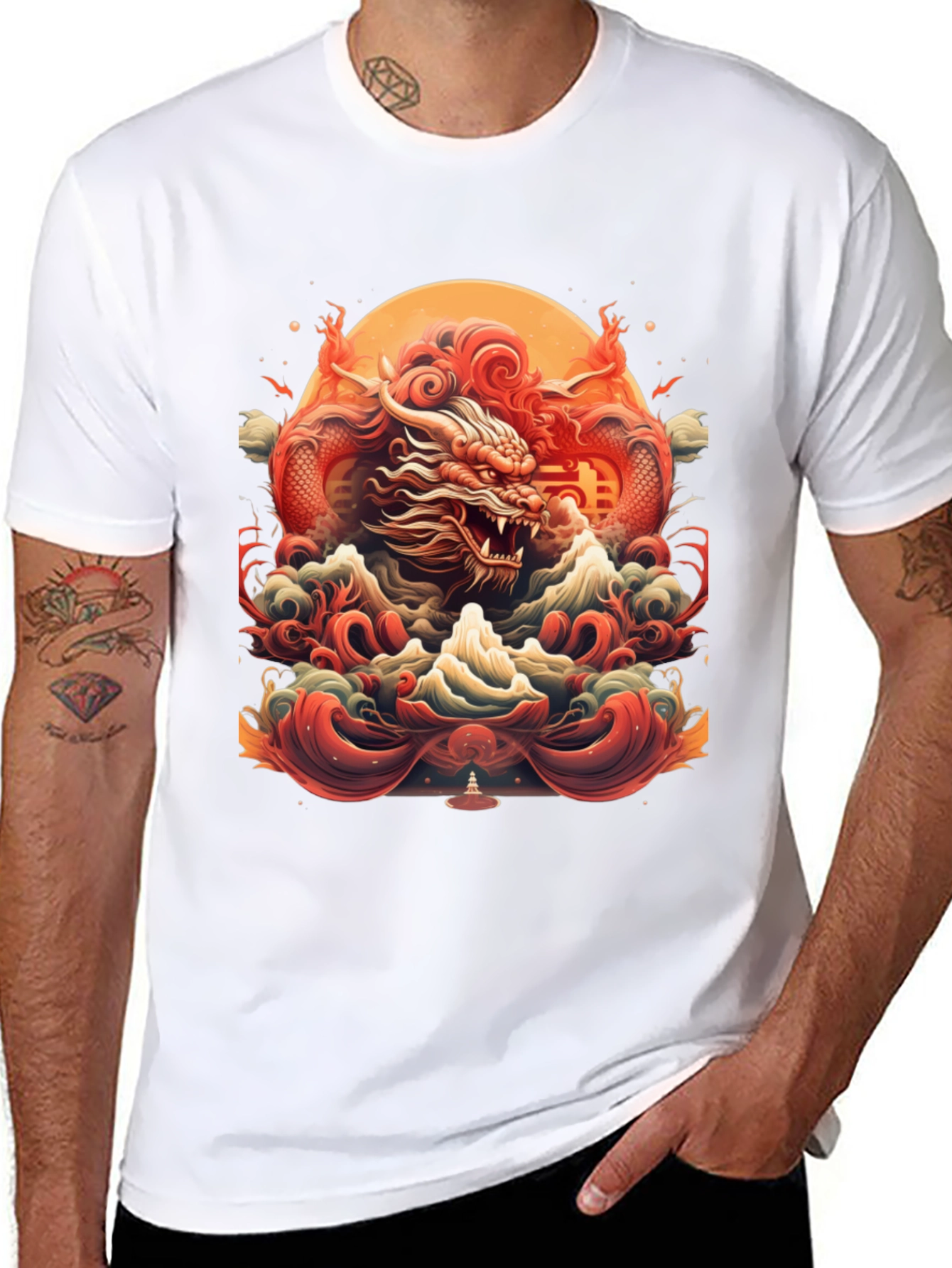 Dragon Graphic Tee - Bold Asian Inspired Design