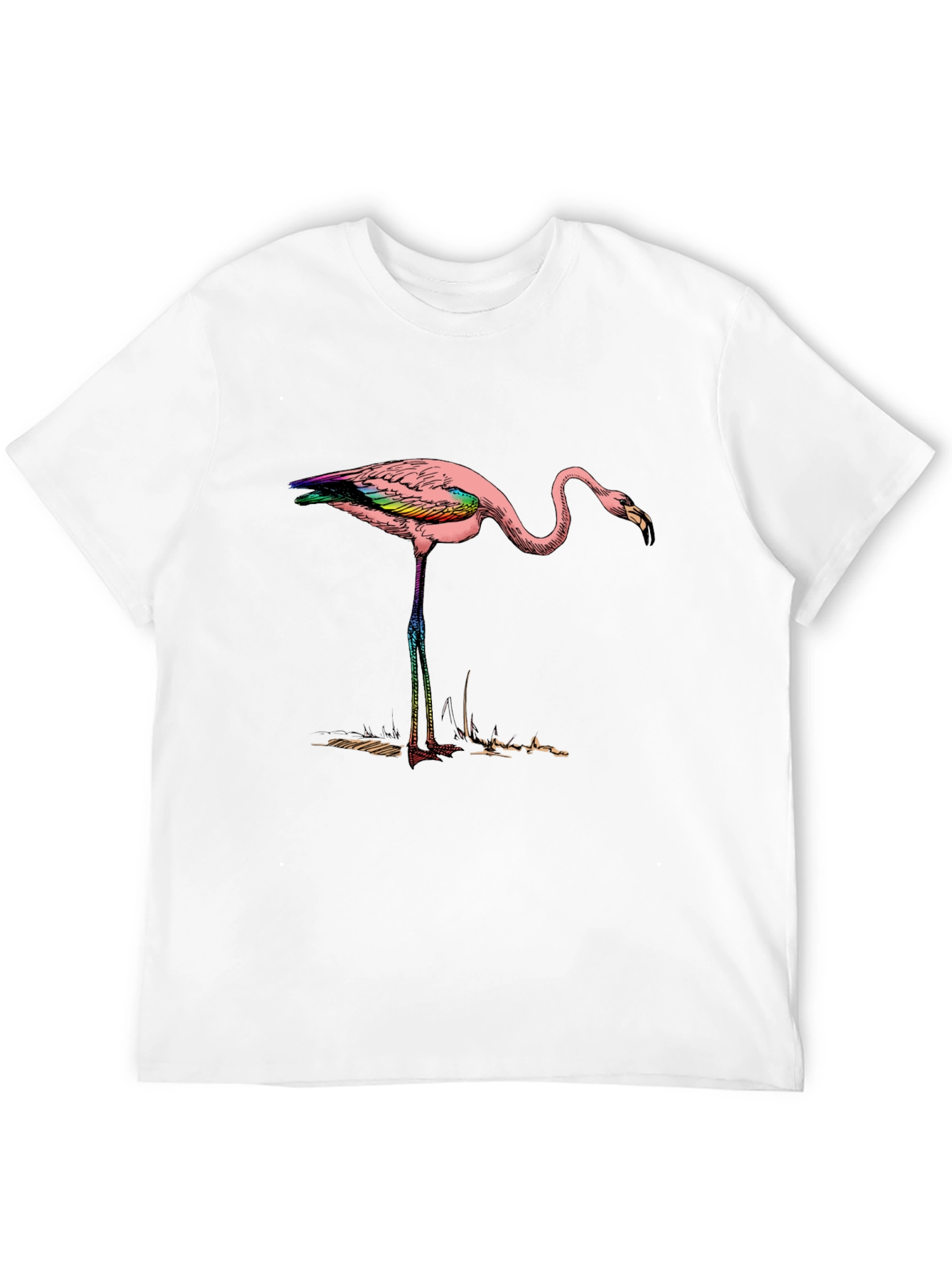 Flamingo Graphic Tee - Mens Black Cotton Shirt