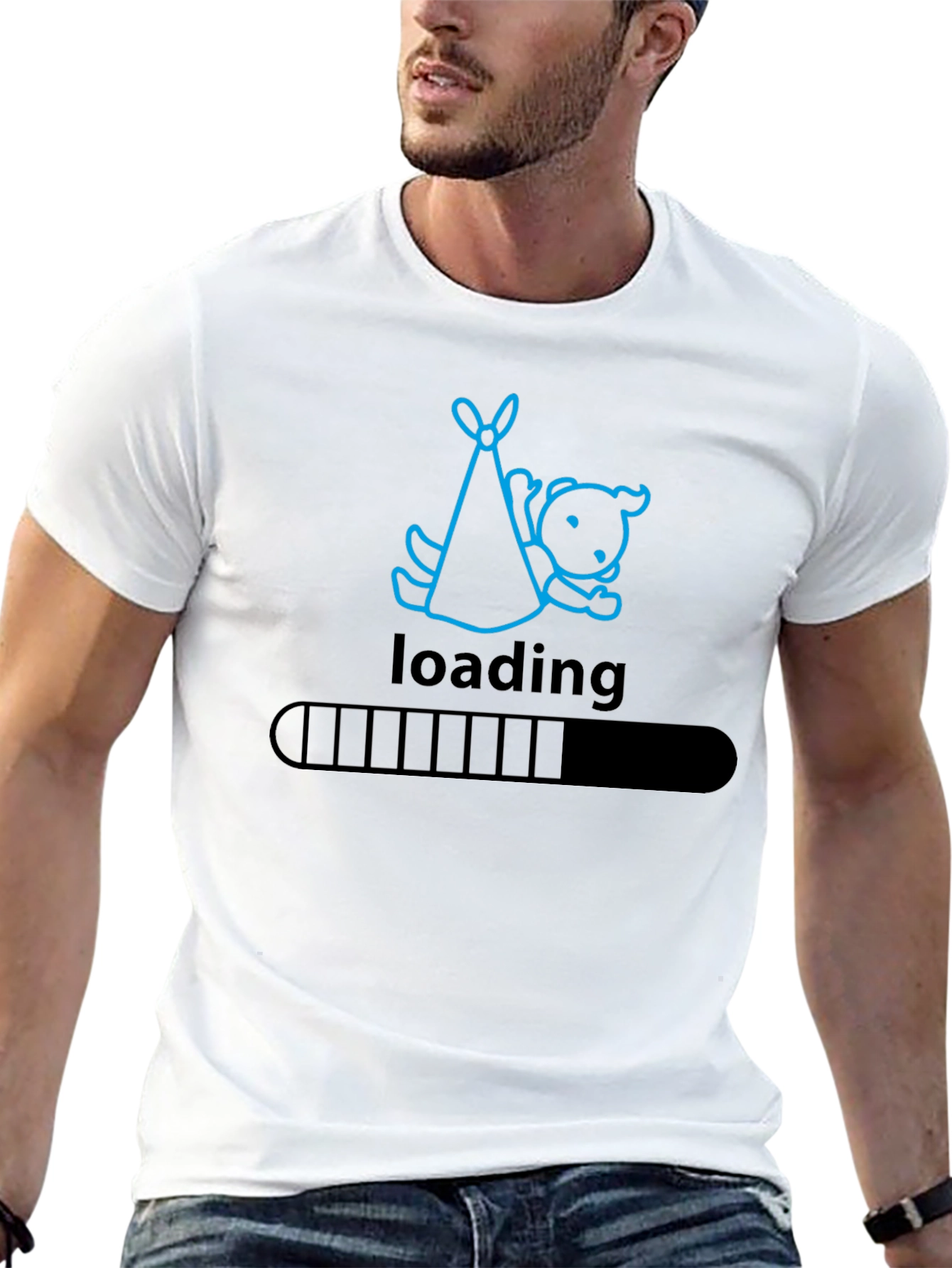 Mens Loading Baby Graphic Tee - Black