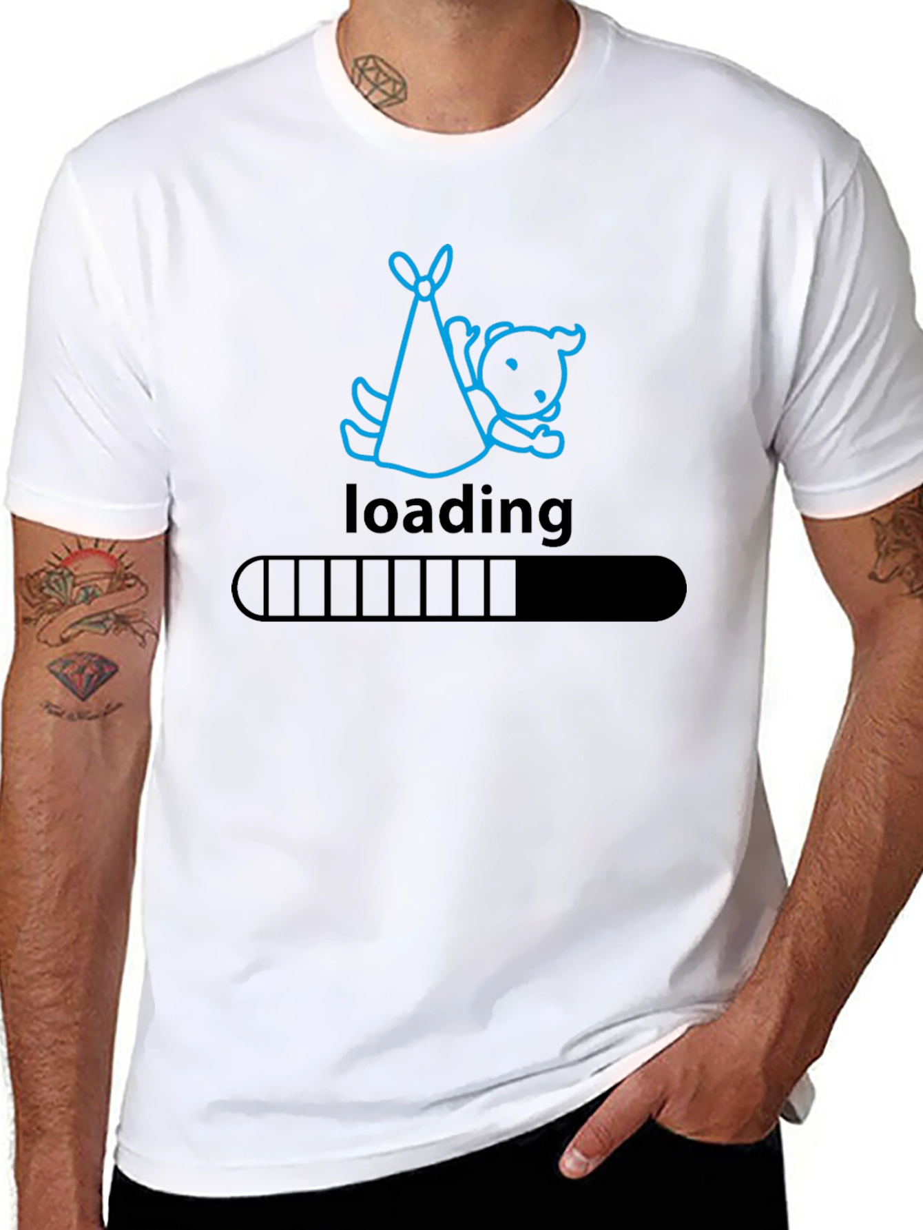 Mens Loading Baby Graphic Tee - Black
