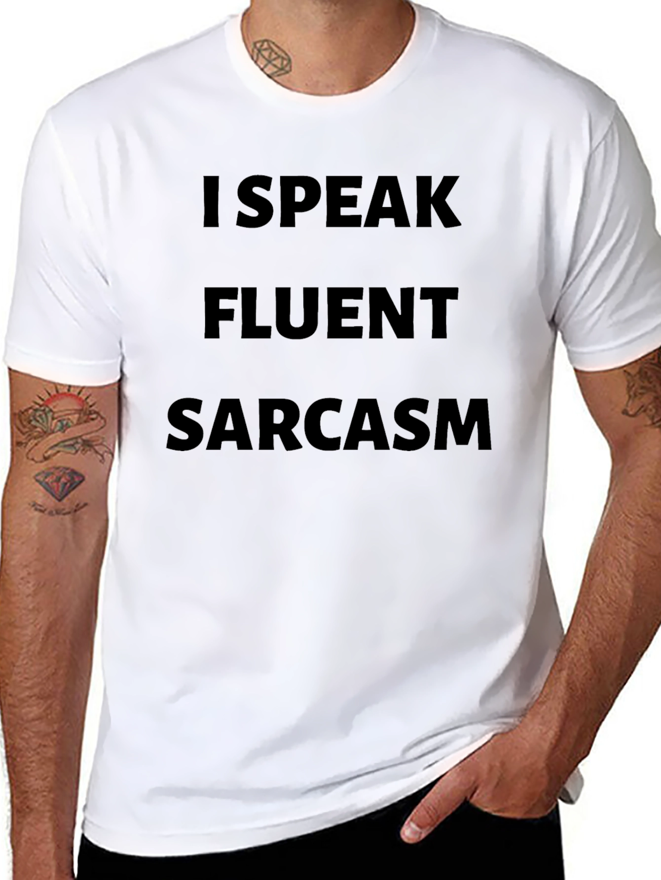 Fluent Sarcasm Black T-Shirt - Express Yourself!
