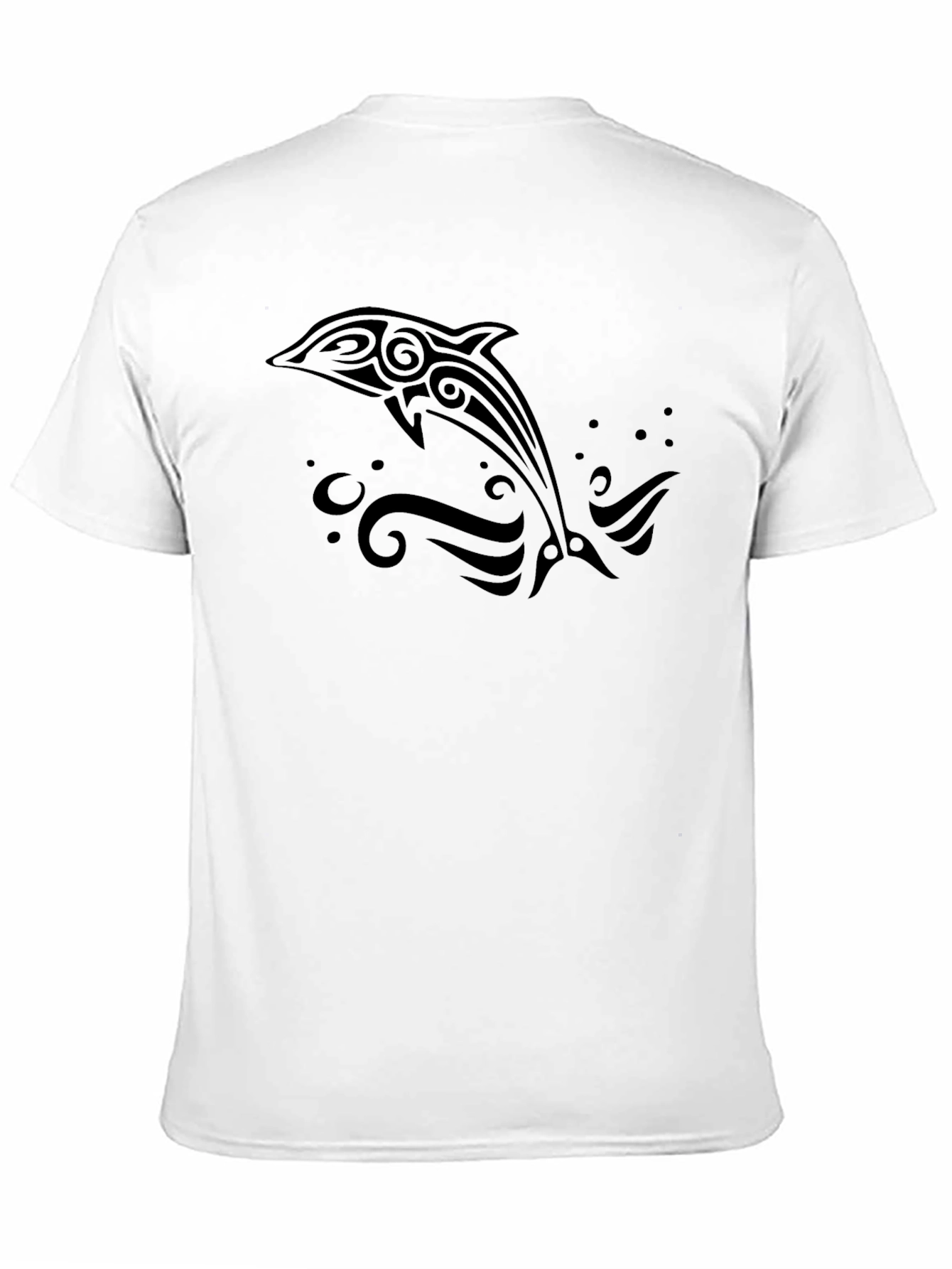 Tribal Dolphin Graphic Tee - Black Short Sleeve