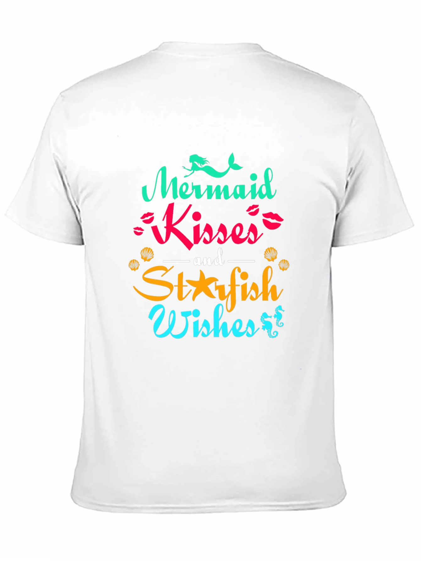 Mermaid Kisses & Starfish Wishes Black T-Shirt