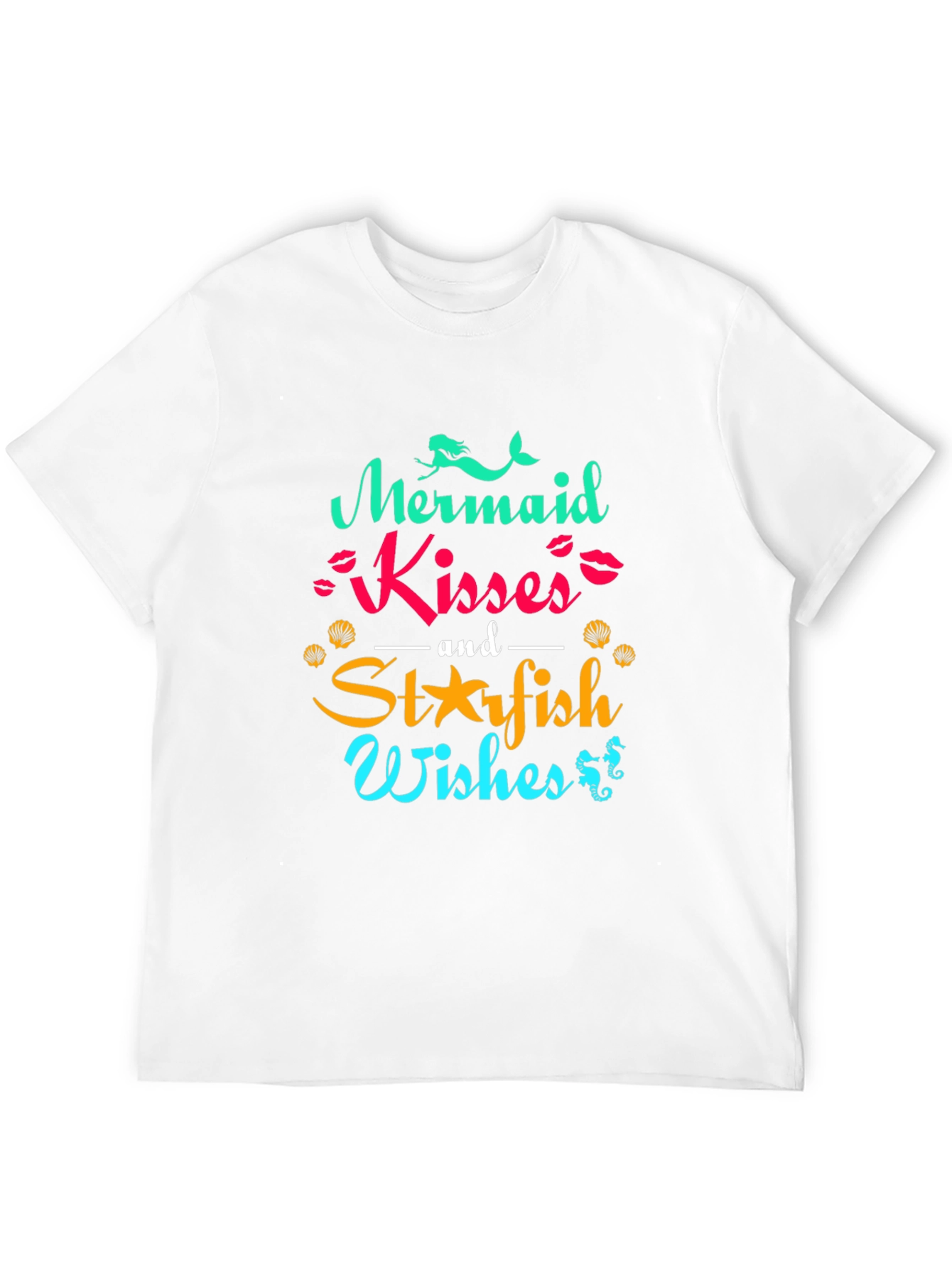 Mermaid Kisses & Starfish Wishes Black T-Shirt