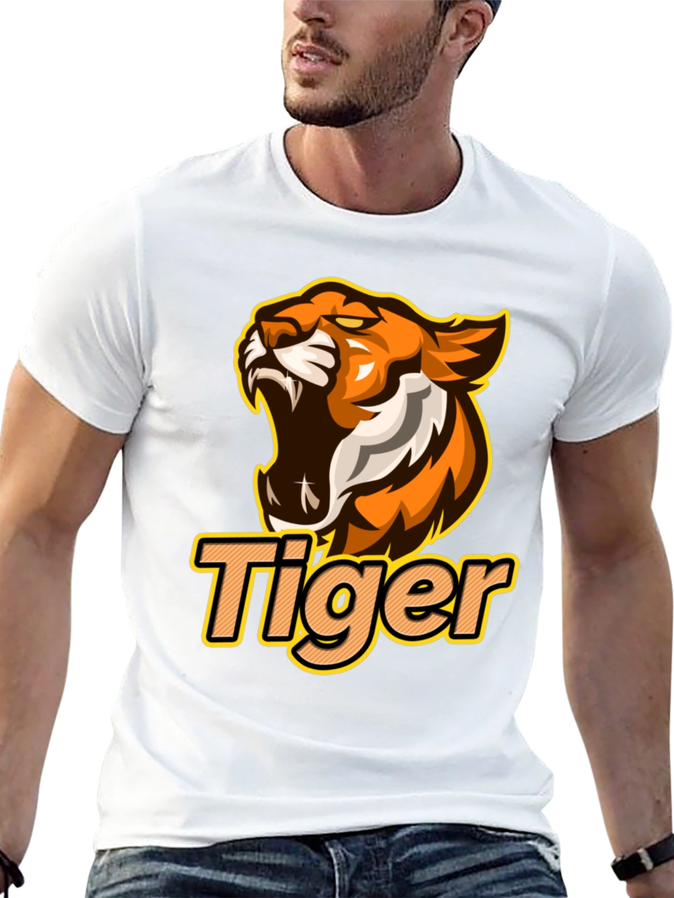 Tiger Graphic Black T-Shirt - Bold Design