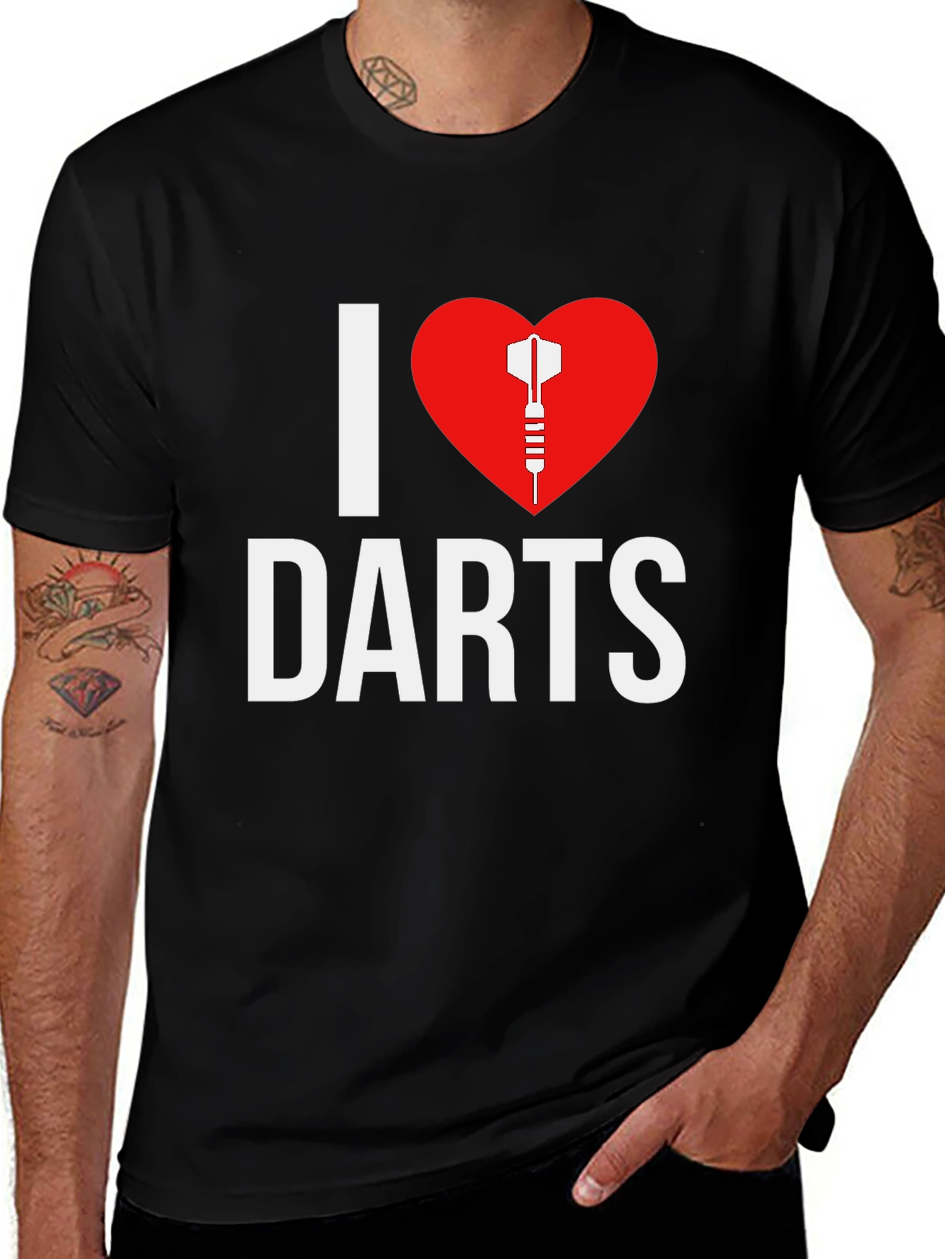 I Heart Darts T-Shirt - Black Tee