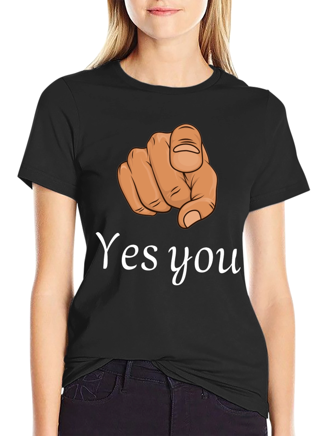 Yes You Pointing Finger Graphic T-Shirt