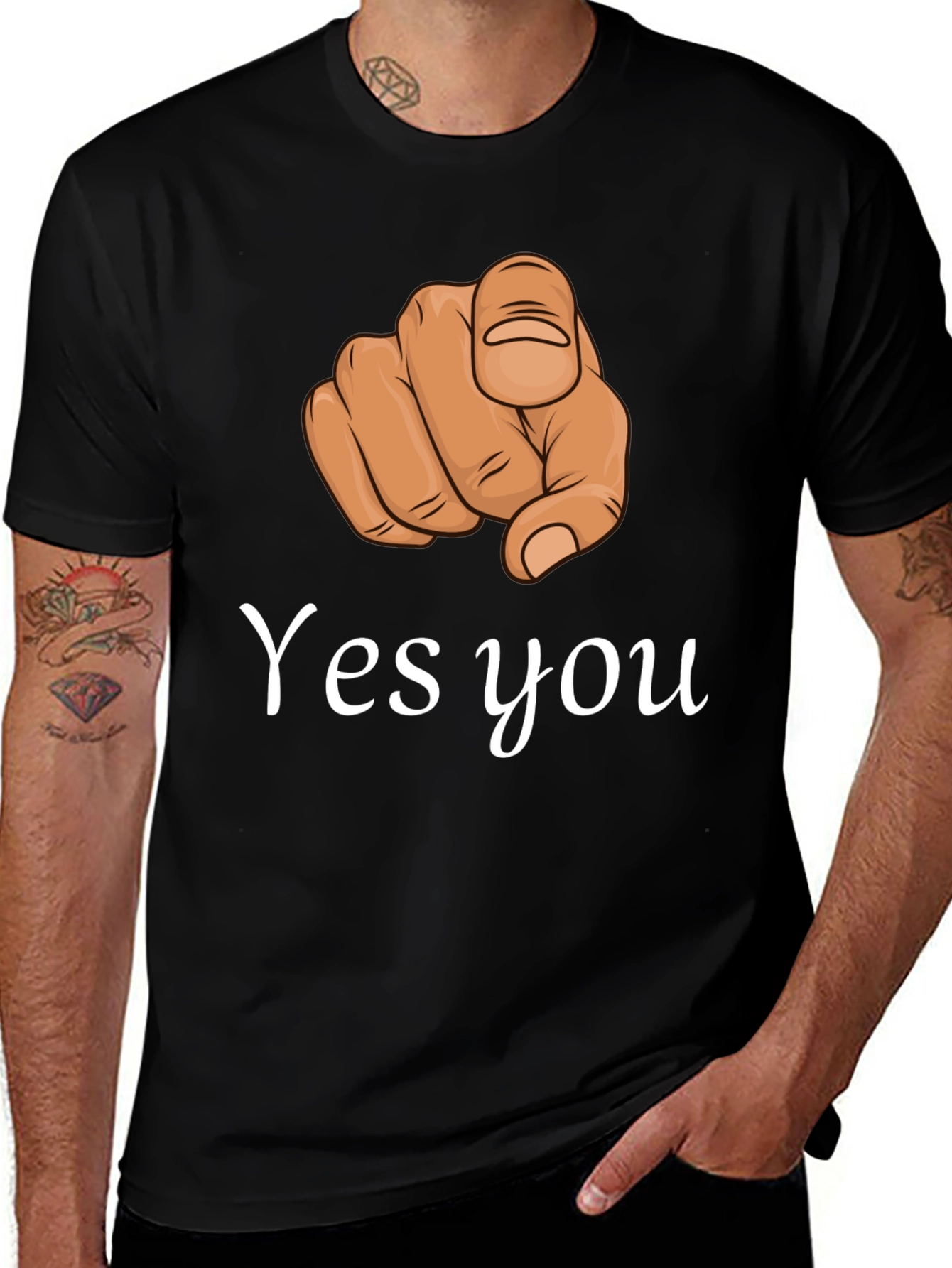 Yes You Pointing Finger Graphic T-Shirt