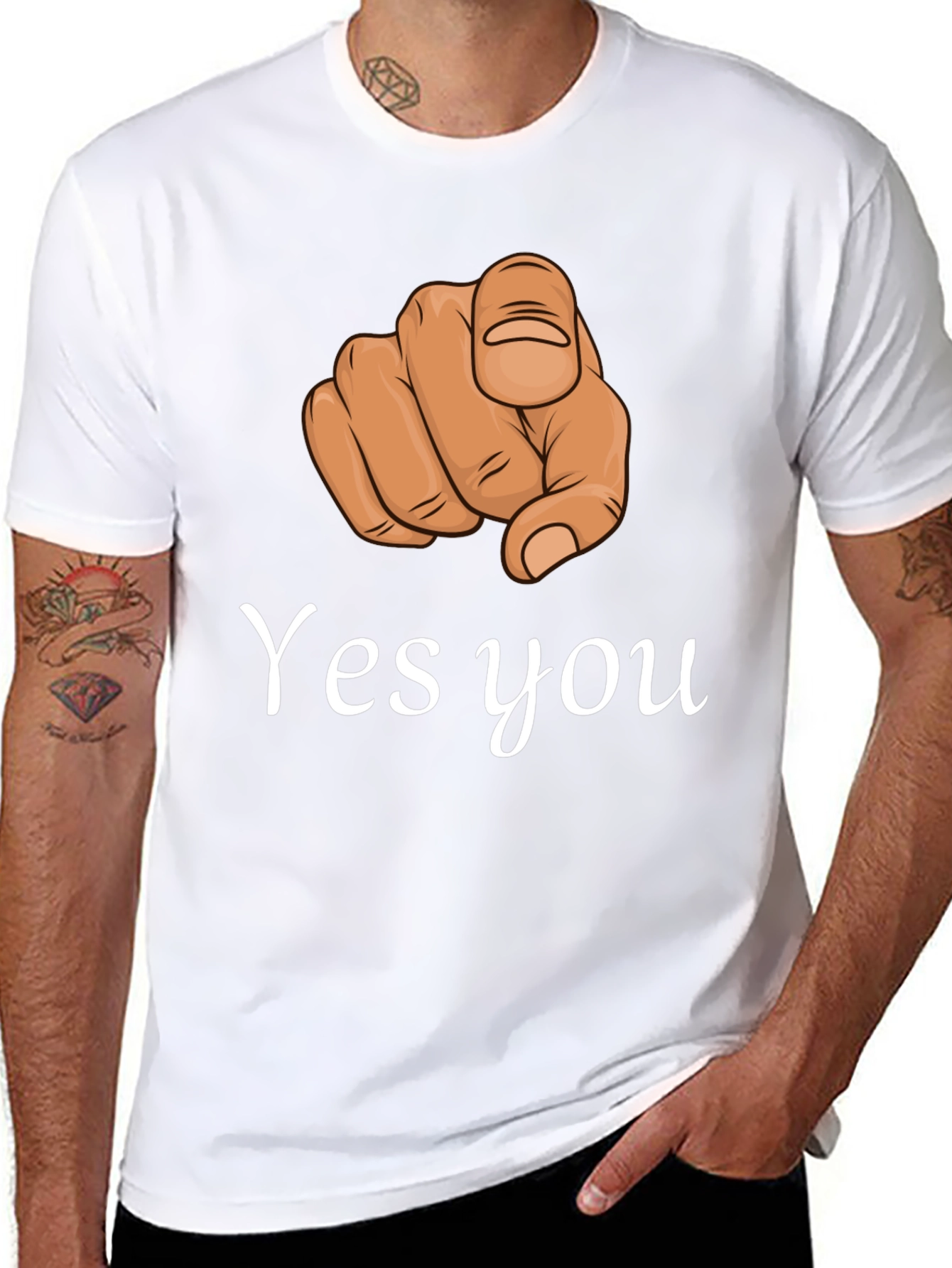 Yes You Pointing Finger Graphic T-Shirt