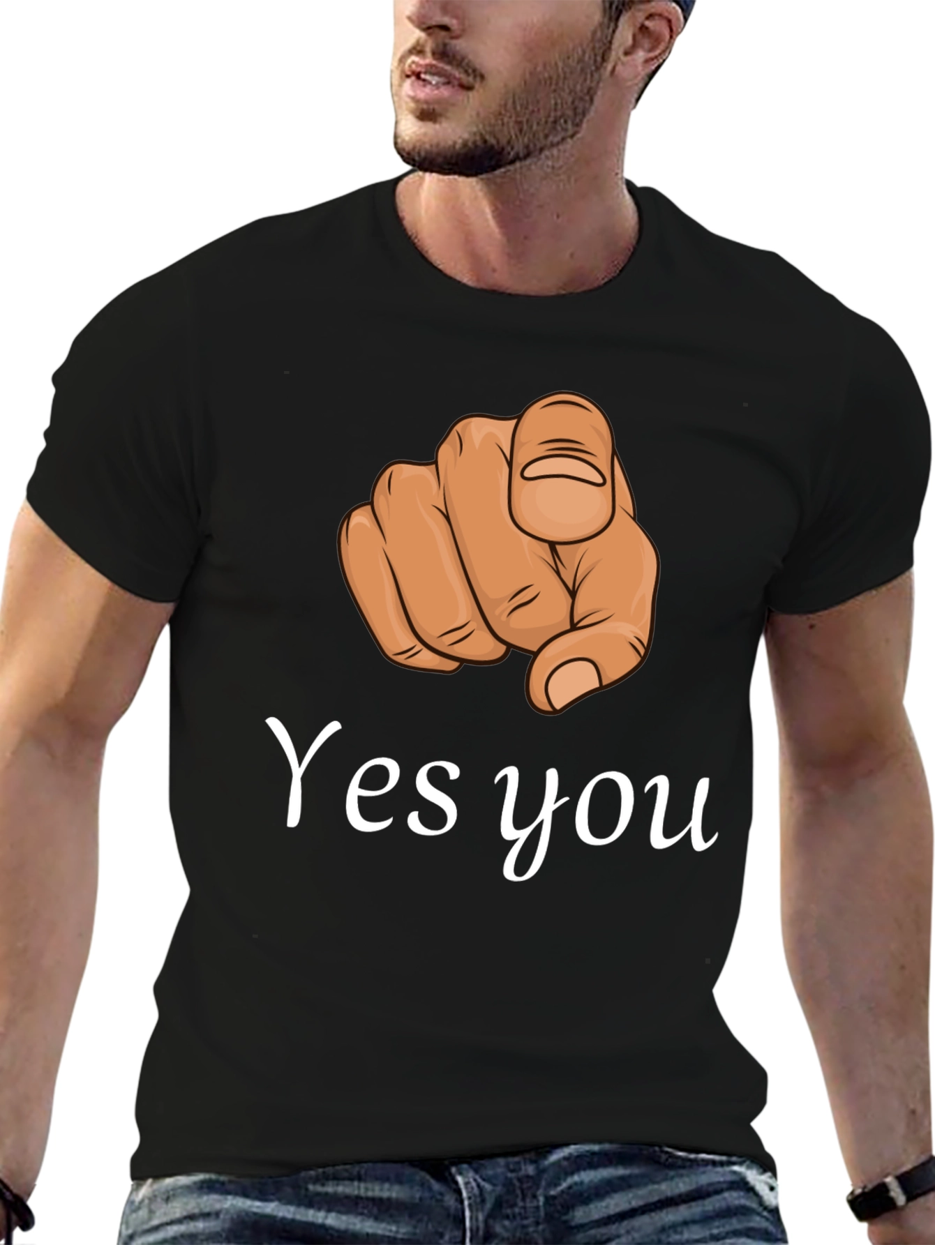 Yes You Pointing Finger Graphic T-Shirt