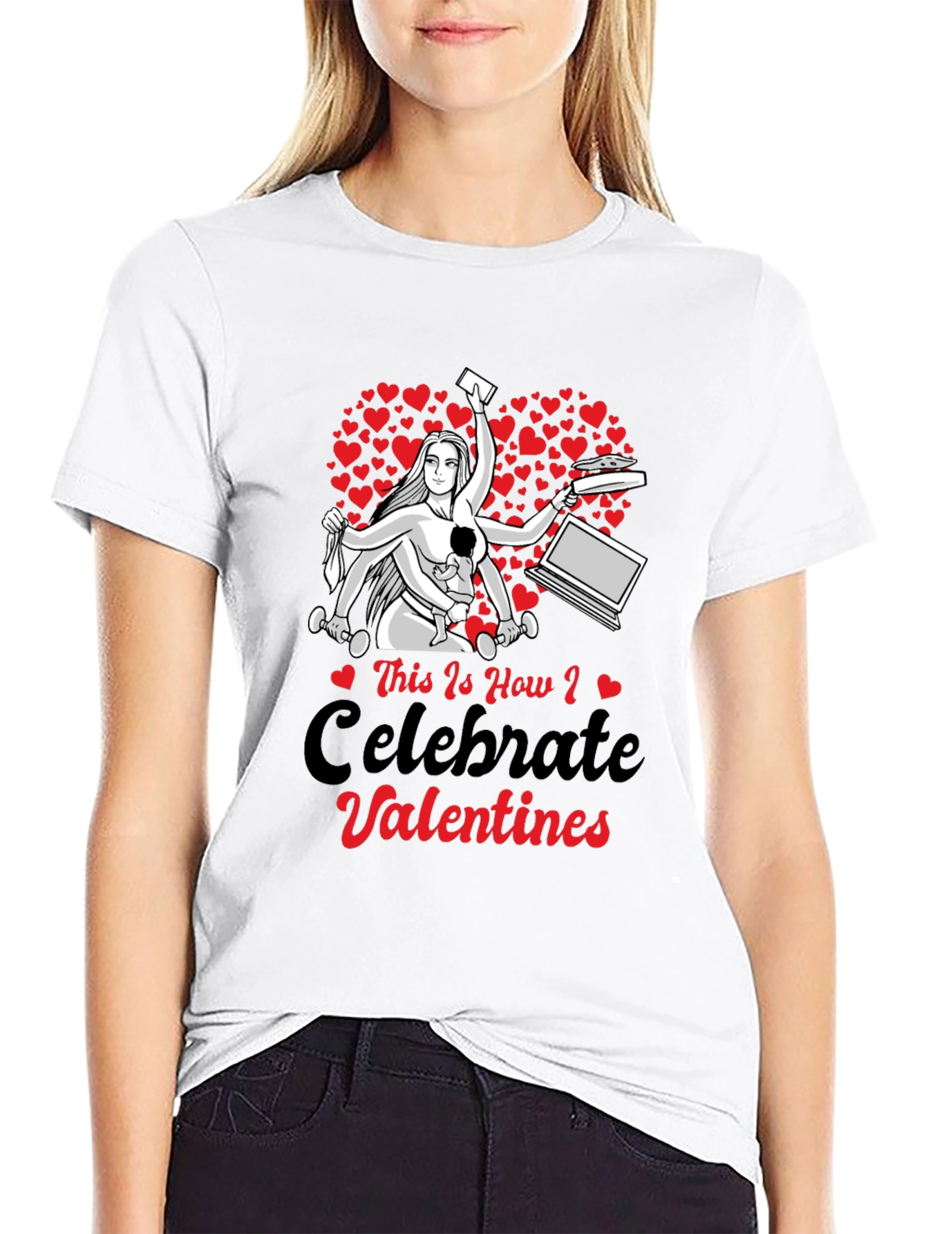 Valentines Day Multi-Tasking Mom T-Shirt