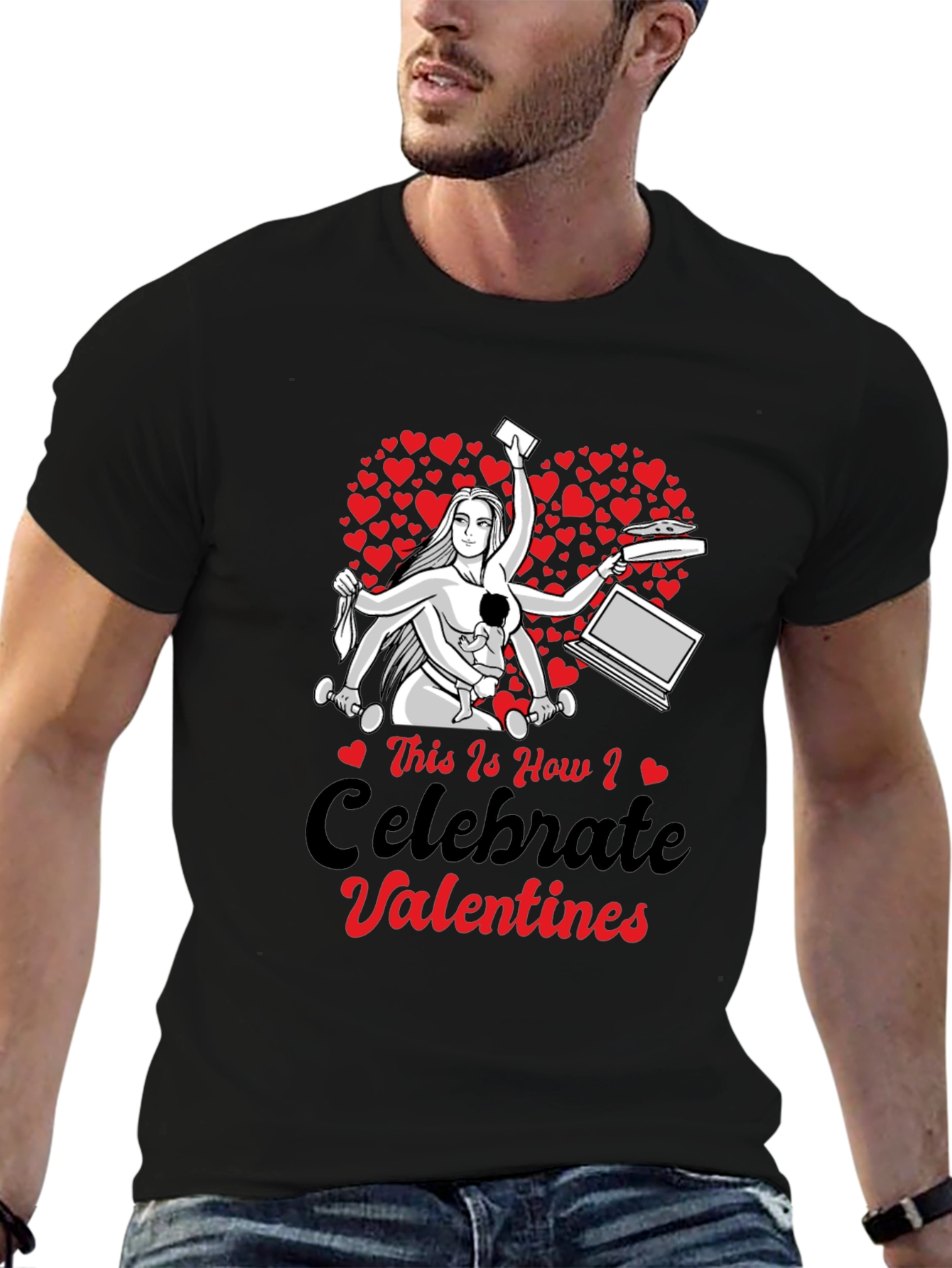 Valentines Day Multi-Tasking Mom T-Shirt