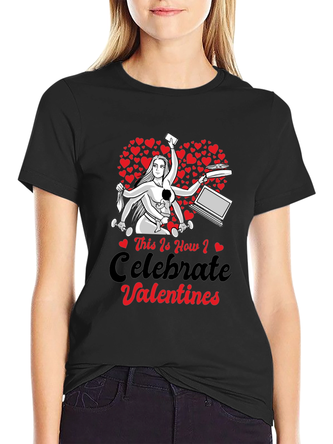 Valentines Day Multi-Tasking Mom T-Shirt