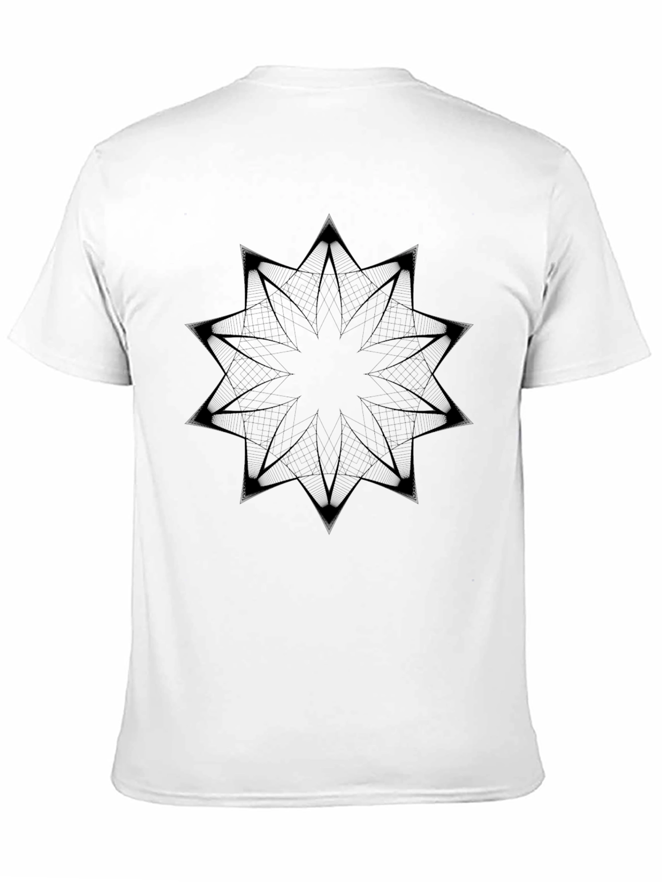 Geometric Mandala Graphic Tee - Soft Black Cotton