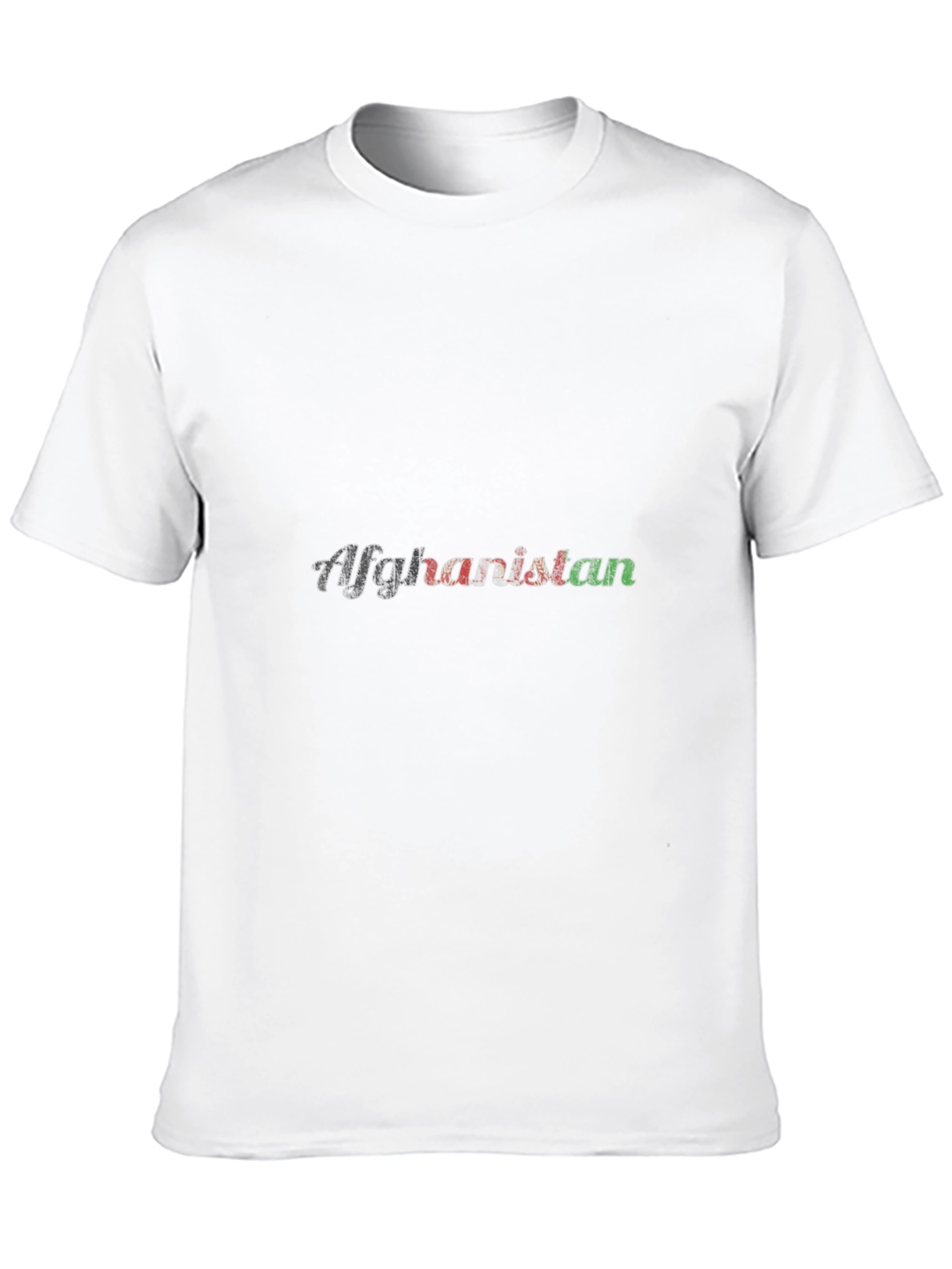 Afghanistan Flag Text Black T-Shirt
