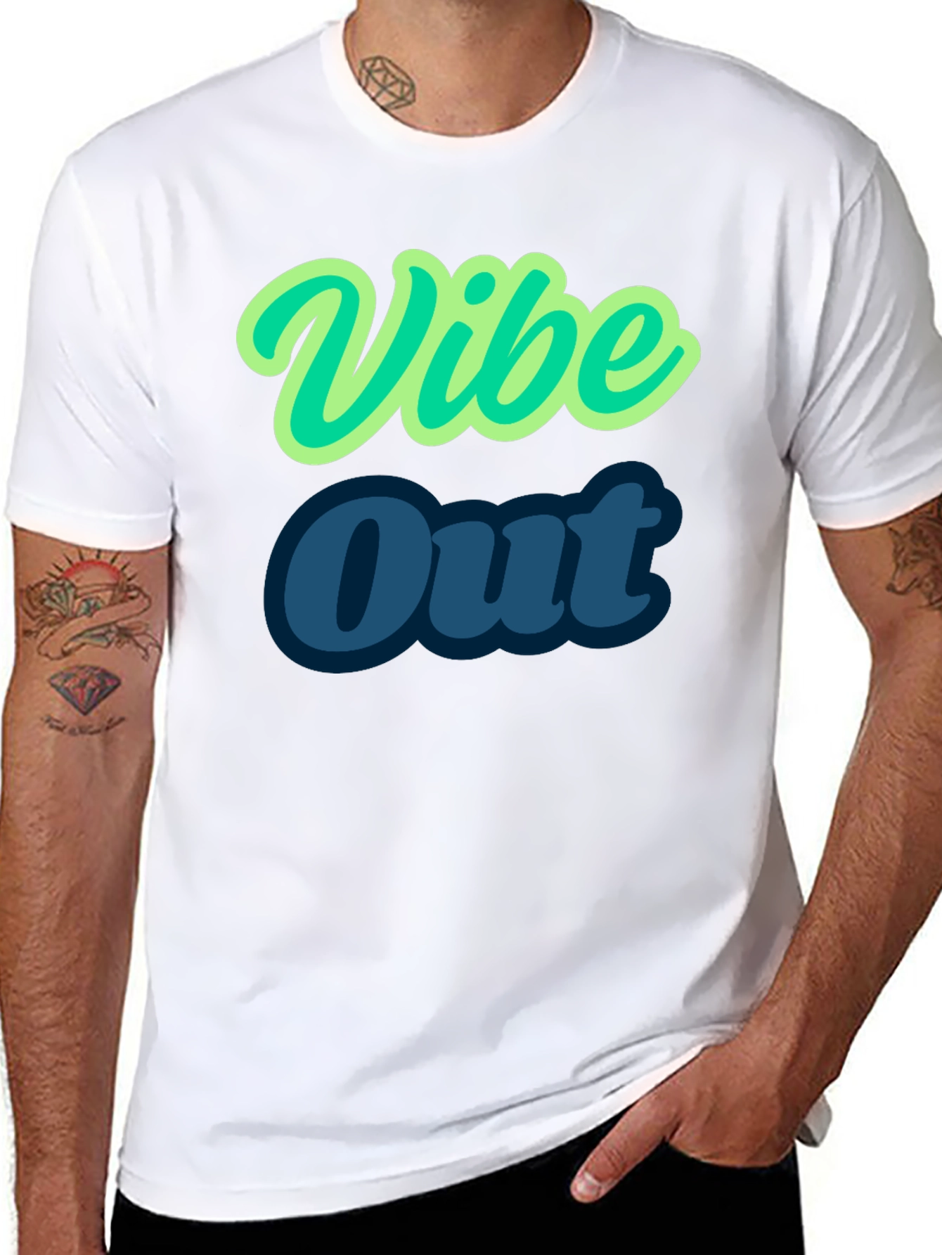 Vibe Out Black T-Shirt | Stylish Casual Tee