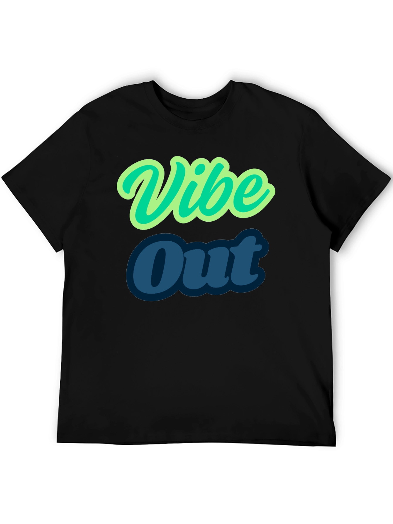 Vibe Out Black T-Shirt | Stylish Casual Tee