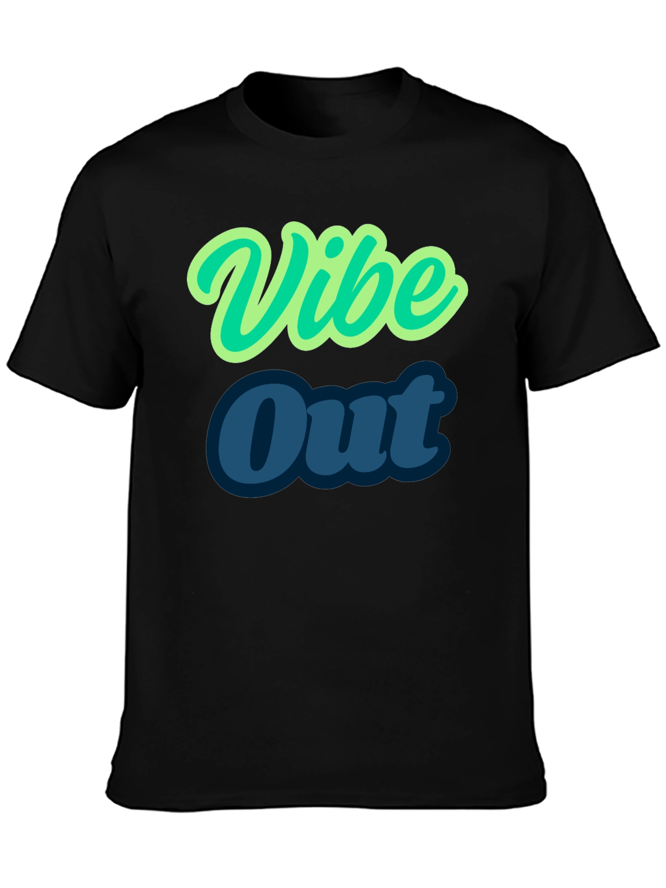 Vibe Out Black T-Shirt | Stylish Casual Tee
