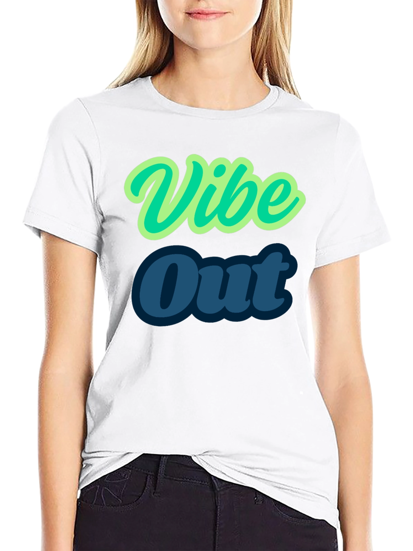 Vibe Out Black T-Shirt | Stylish Casual Tee