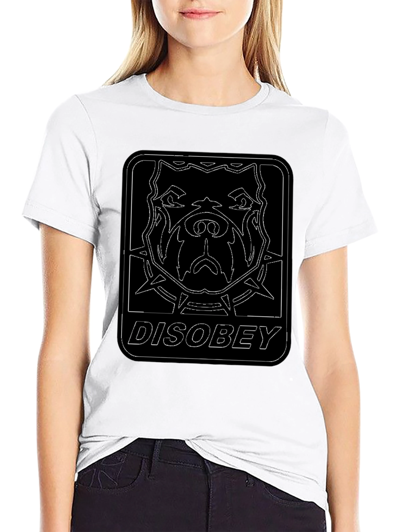 Disobey Dog Graphic Tee - Edgy Style