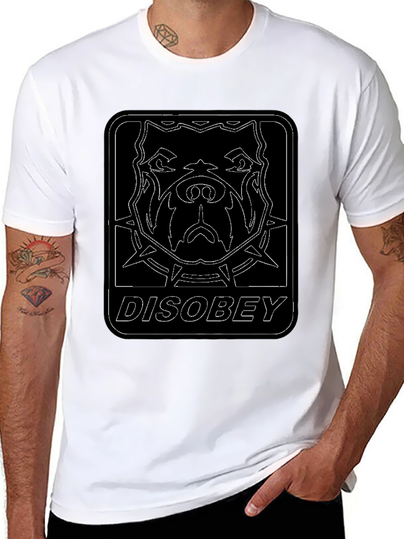 Disobey Dog Graphic Tee - Edgy Style