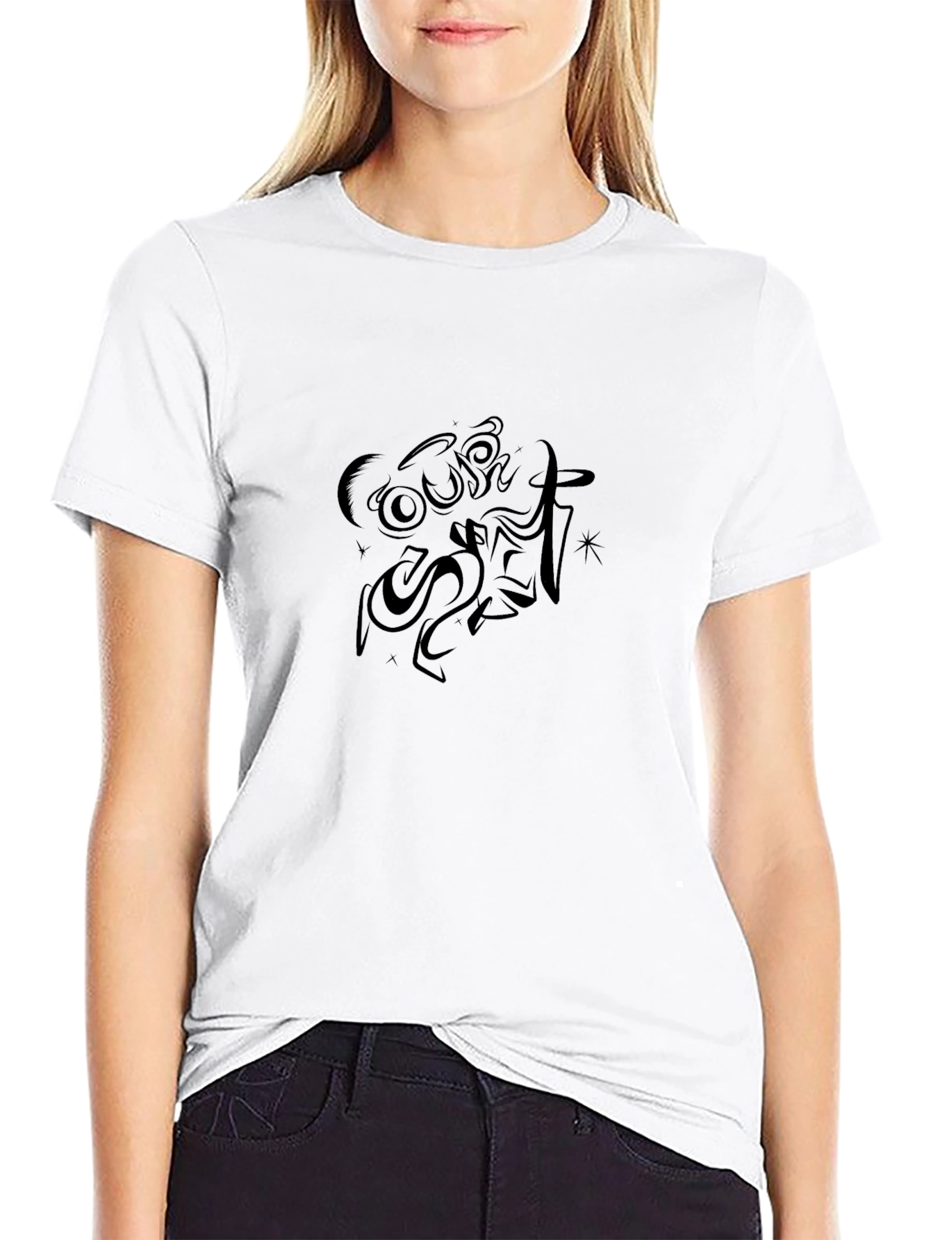 Black Graphic Tee - Dark Style