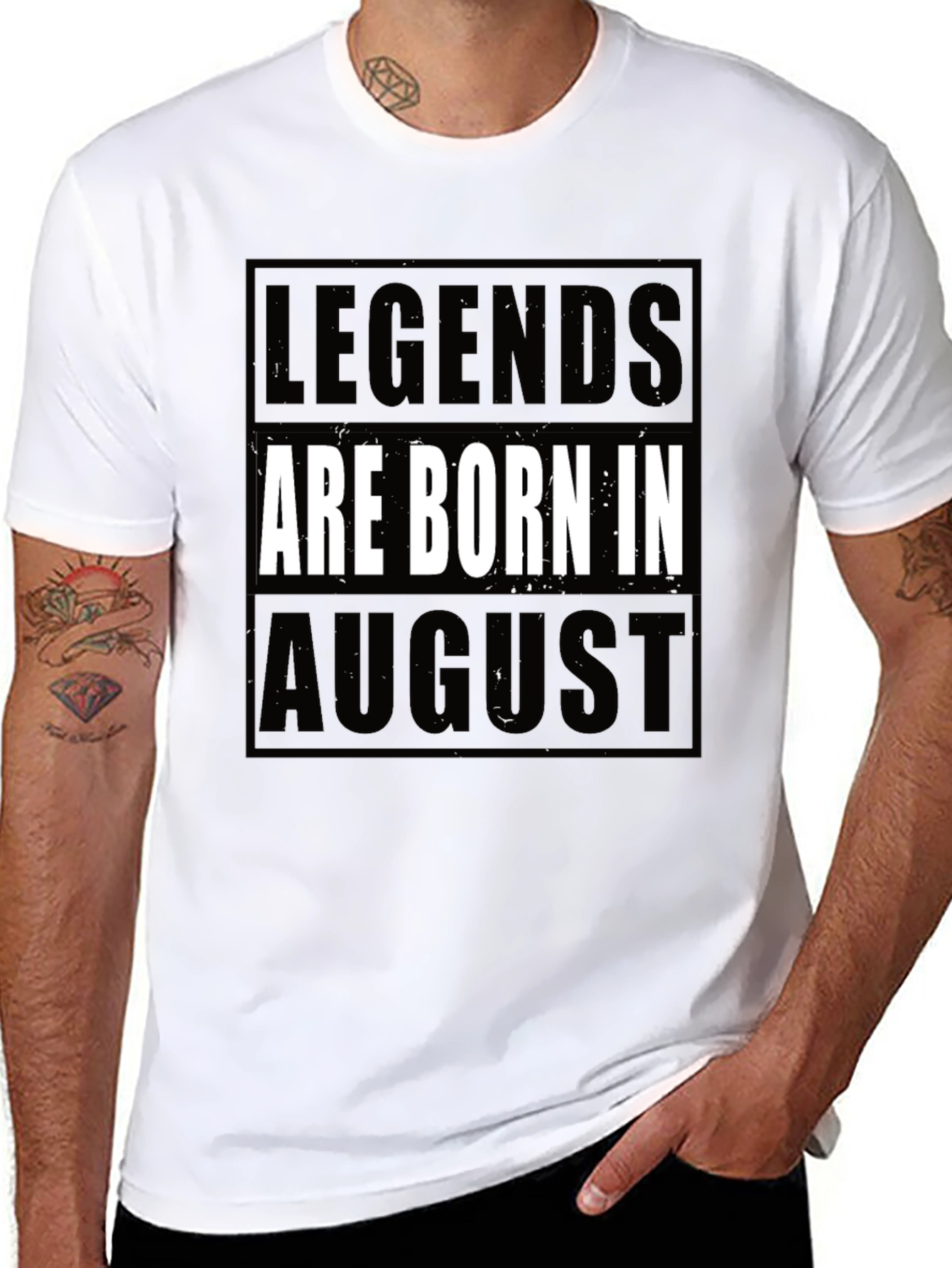 Legends Are Born in August Black T-Shirt