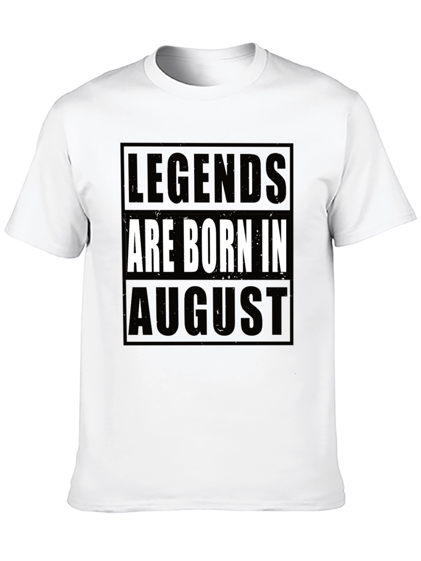 Legends Are Born in August Black T-Shirt