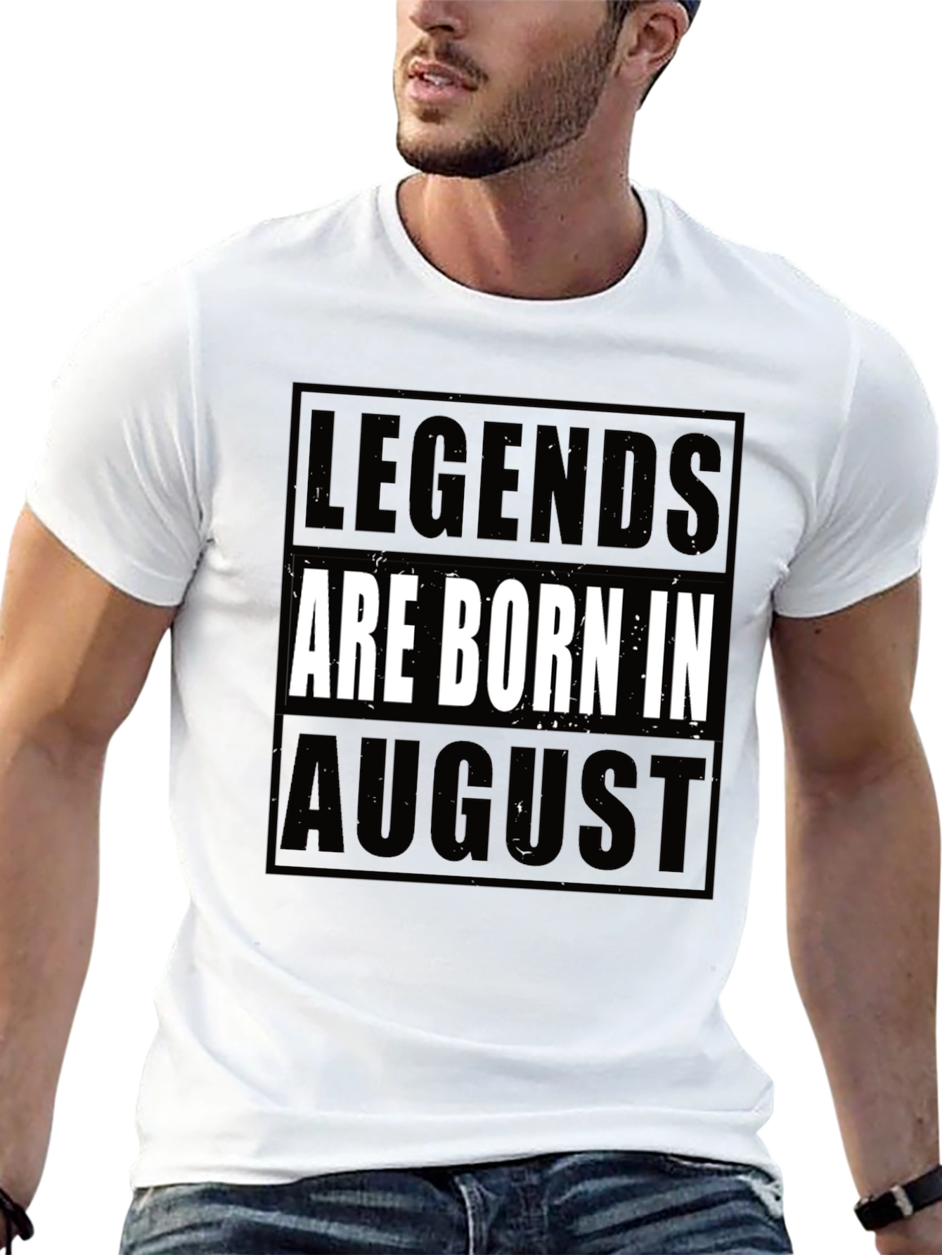 Legends Are Born in August Black T-Shirt
